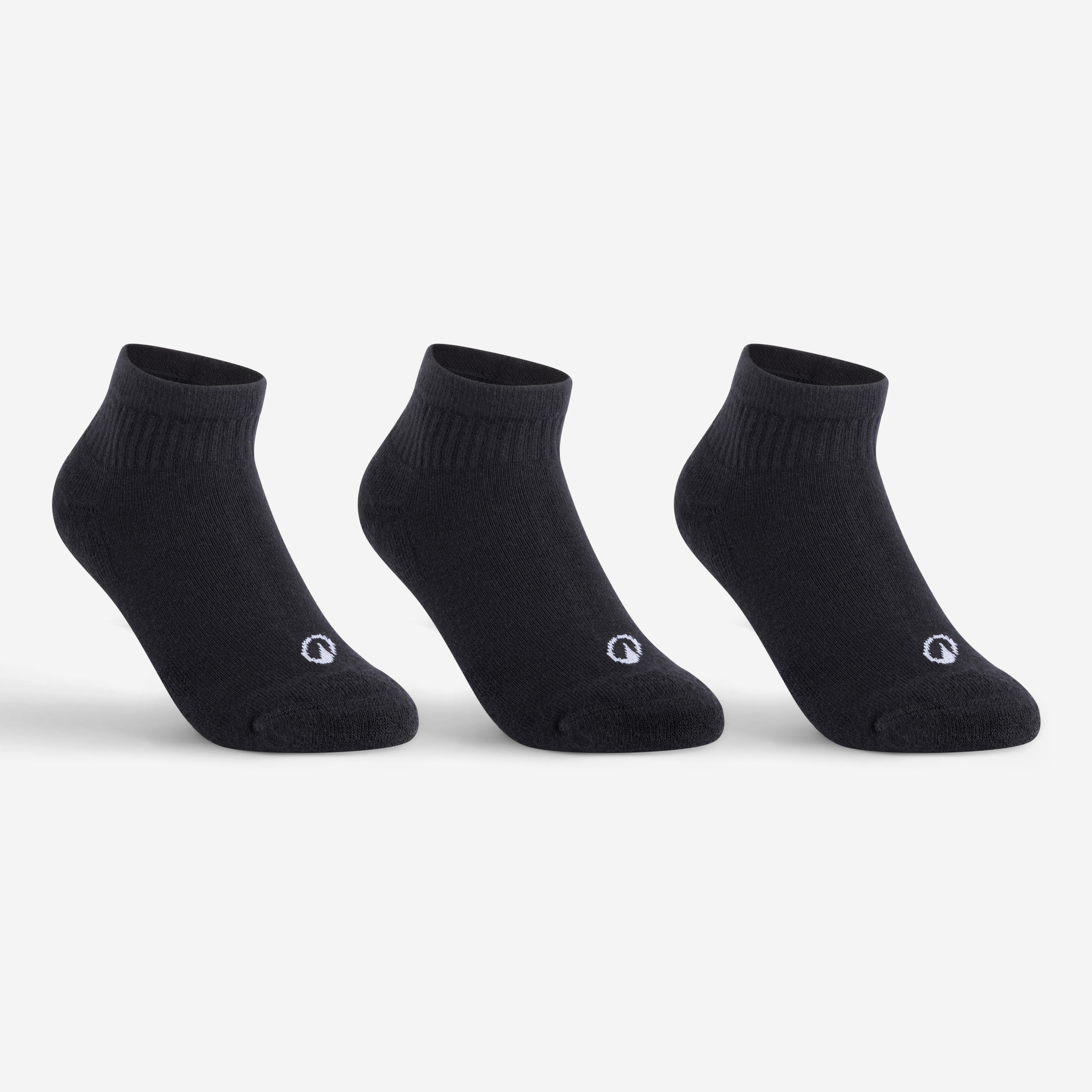 Tennissocken Kinder Artengo RS 100 3er-Pack schwarz