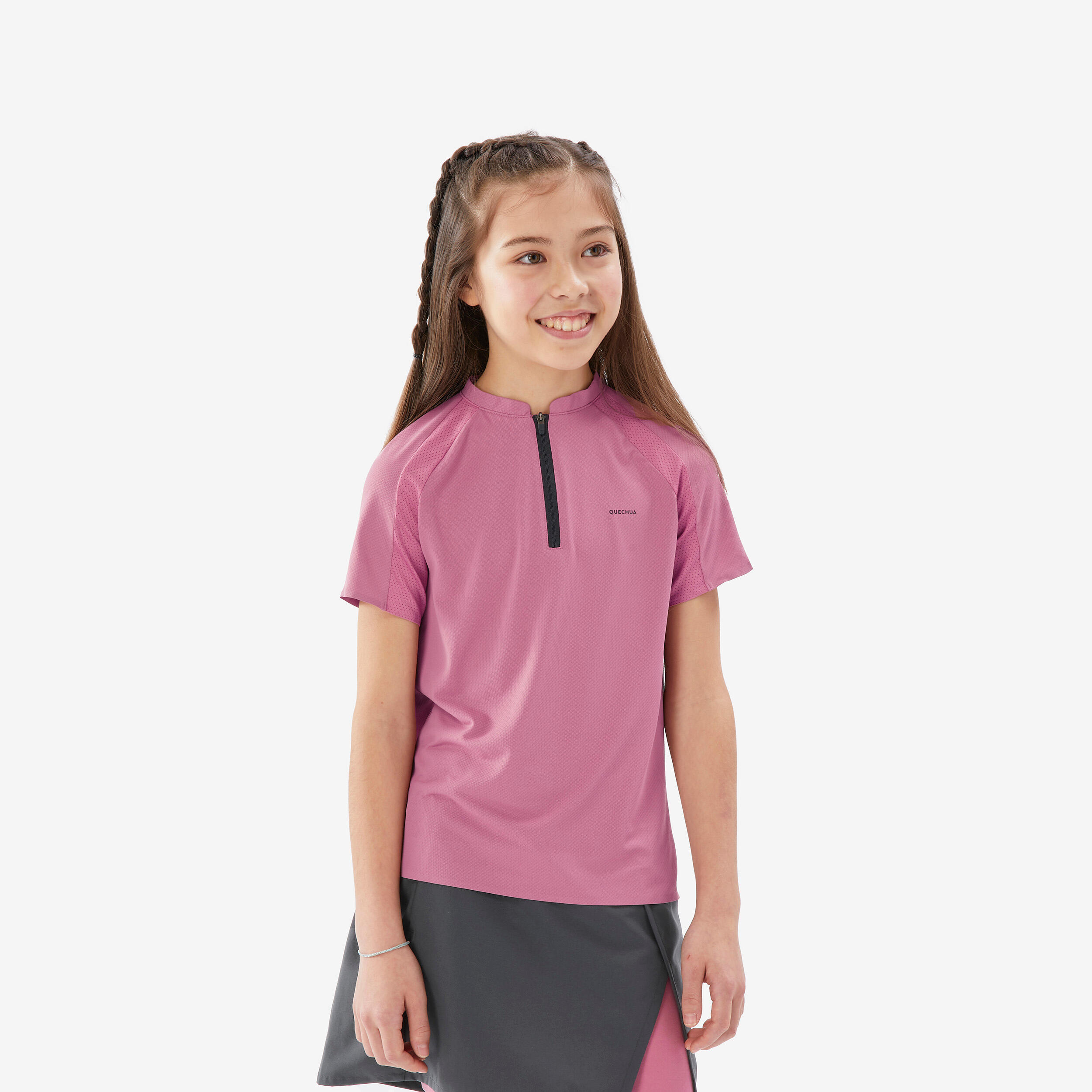 Wandershirt Kinder 122–170 Wandern - MH900 Twin rosa