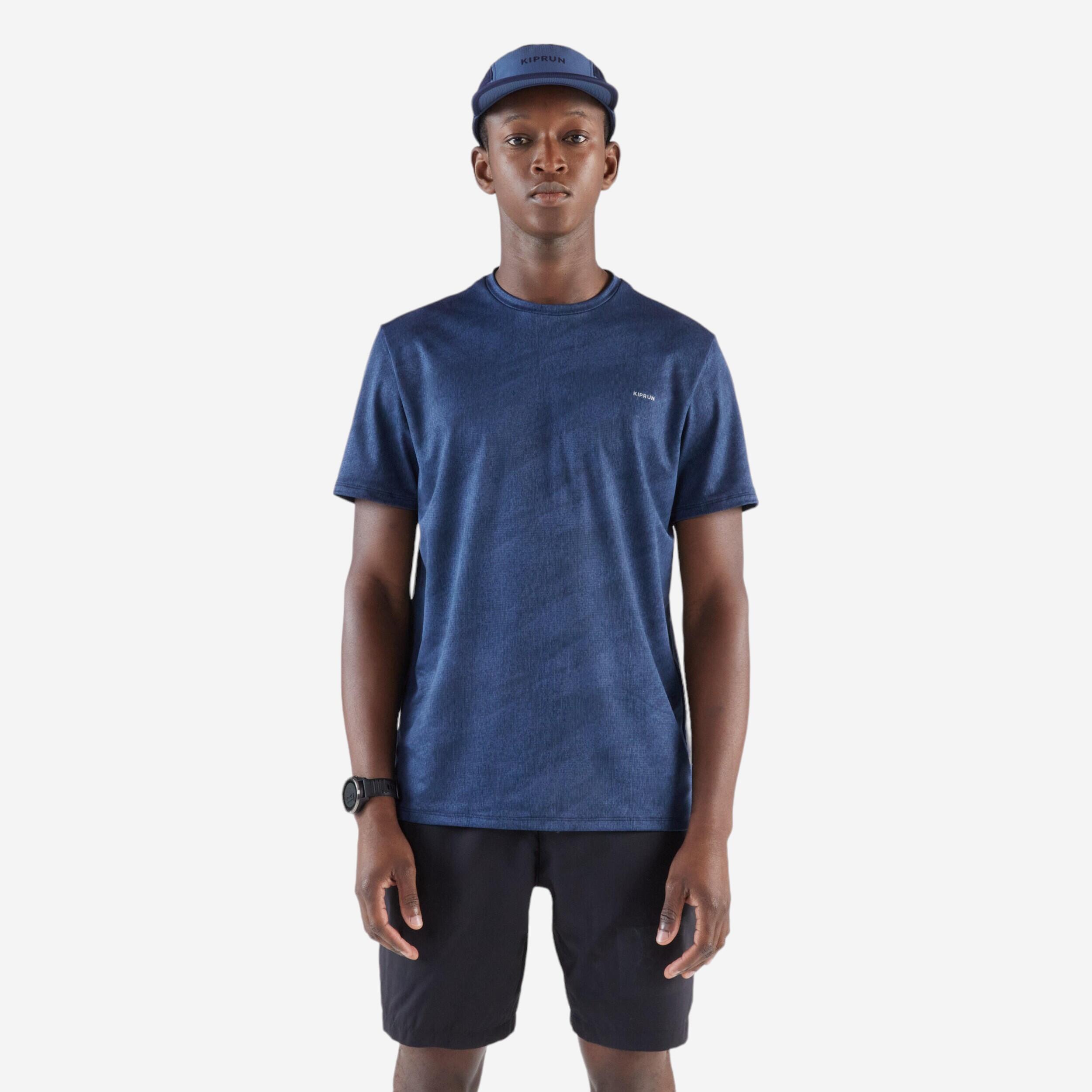 Laufshirt kurzarm Herren atmungsaktiv - Run 500 blau/schwarz