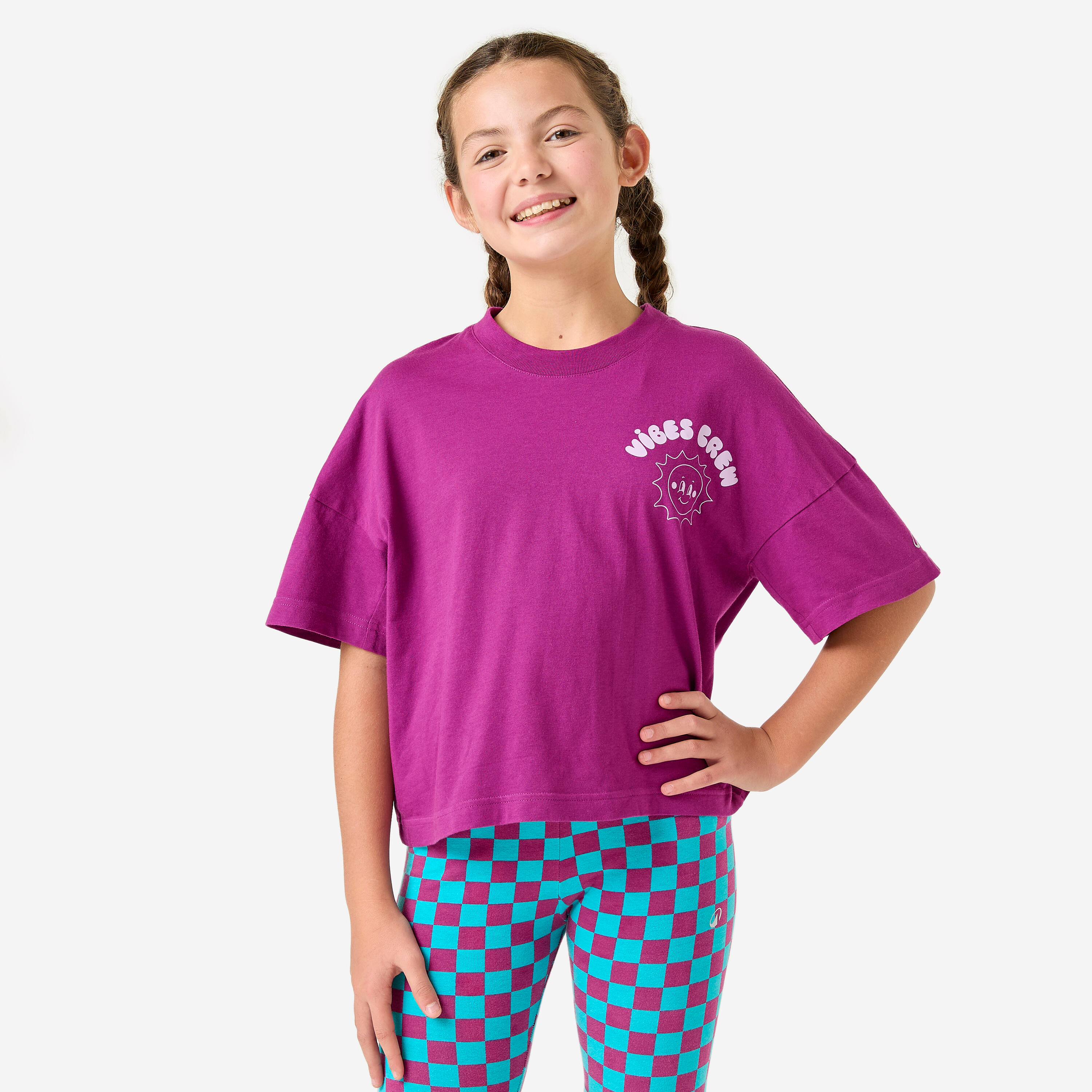T-Shirt Kinder Oversize - lila/rosa
