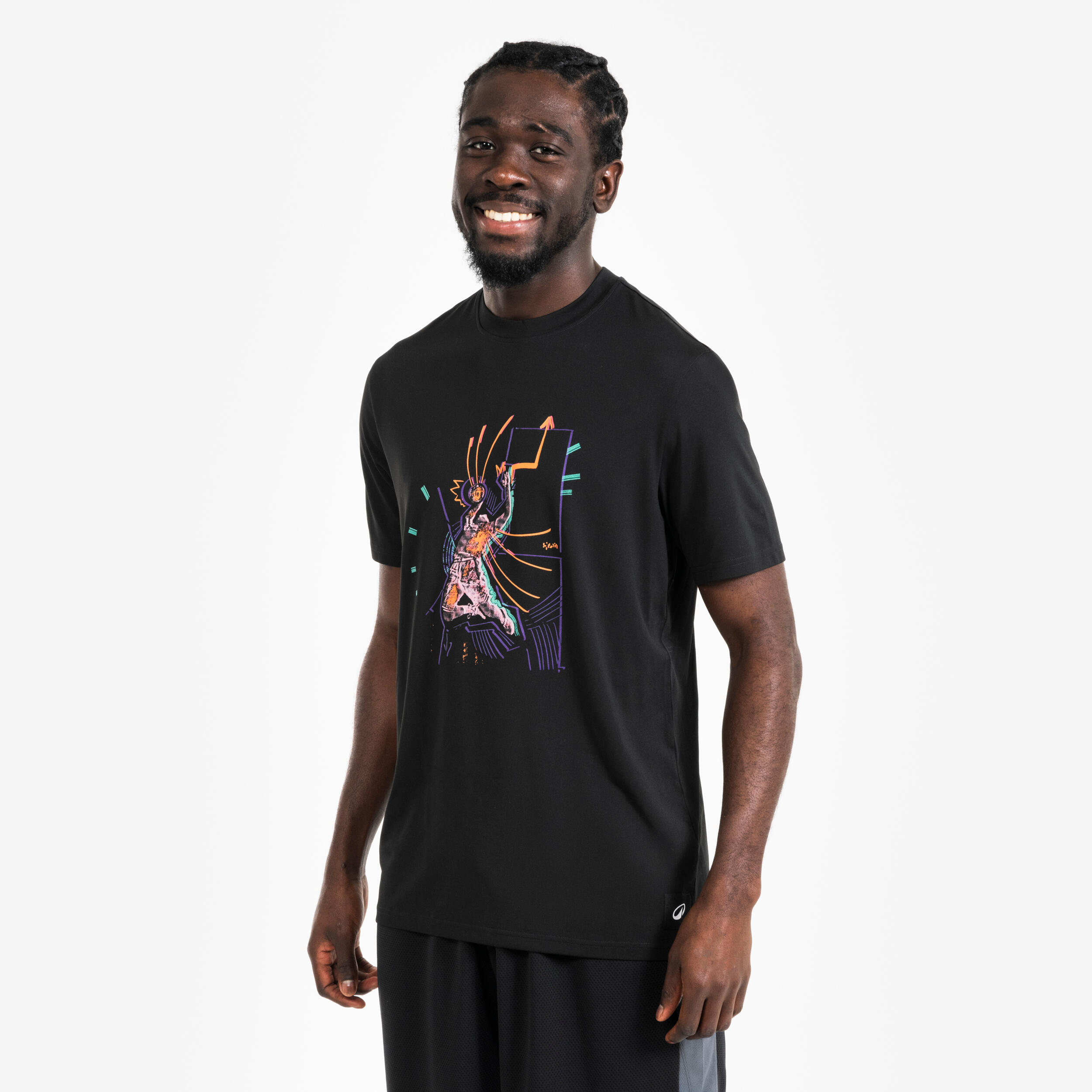 Damen/Herren Basketball T-Shirt - TS500 Fast schwarz