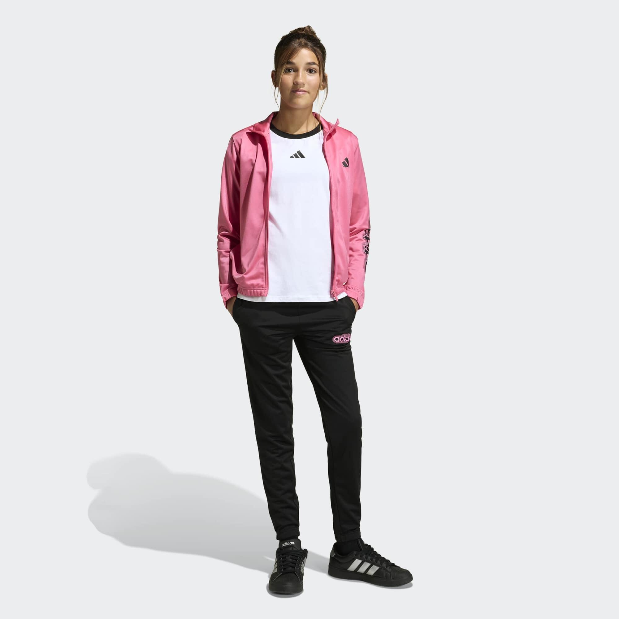 Trainingsanzug Mädchen - rosa/schwarz