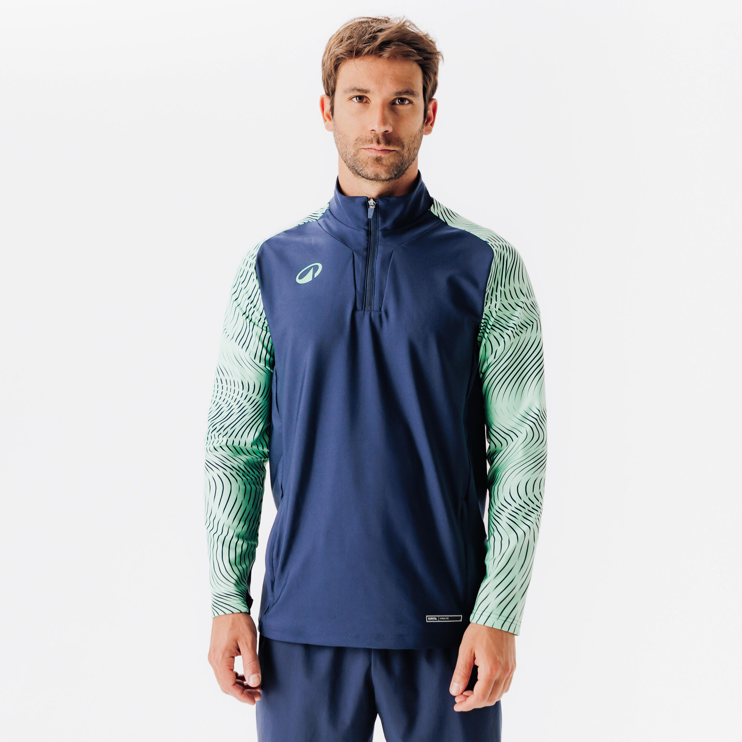 Fußball Sweatshirt 1/2 Zip - Viralto Wavy Club marineblau/grün