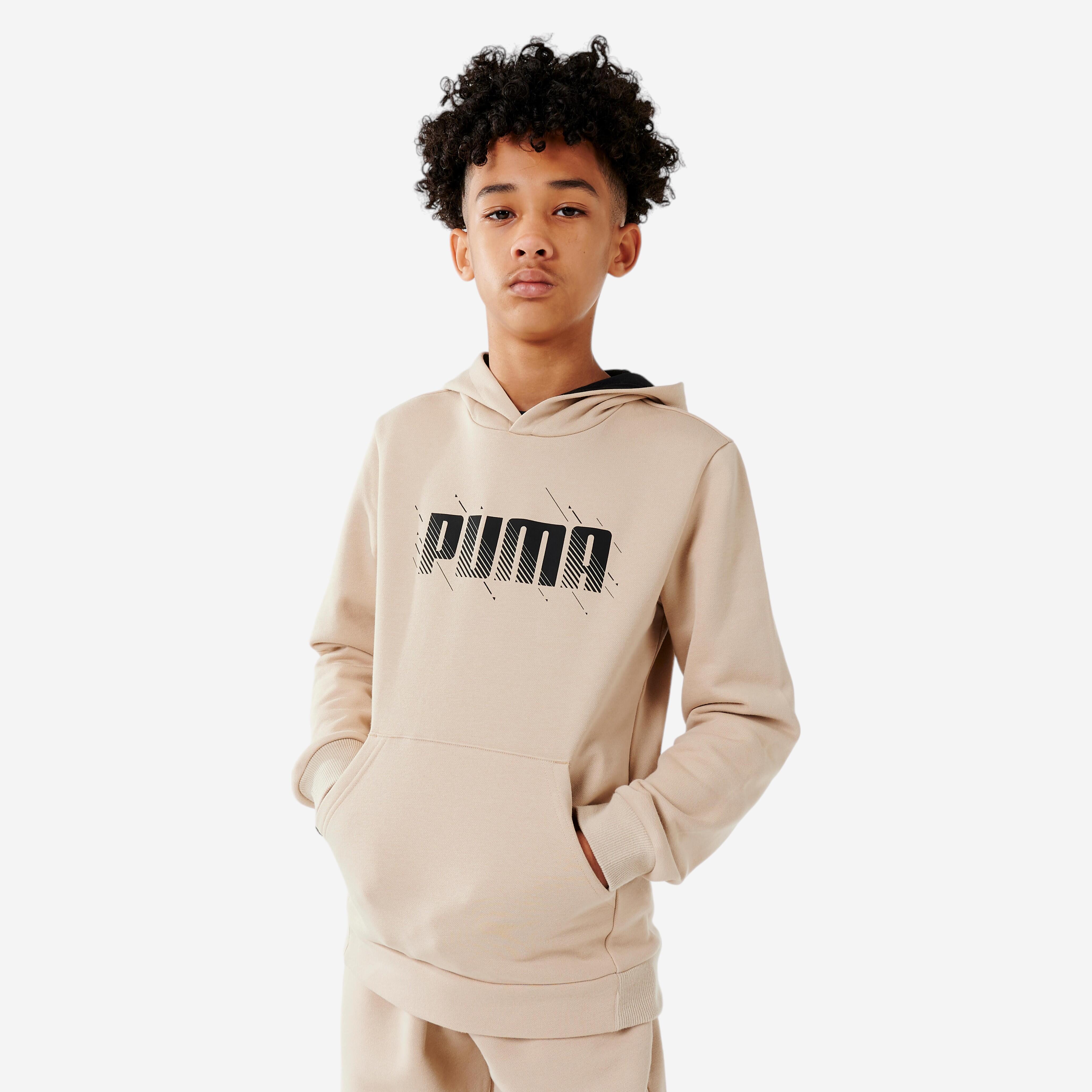 Puma Kapuzenpullover Kinder - beige mit Print
