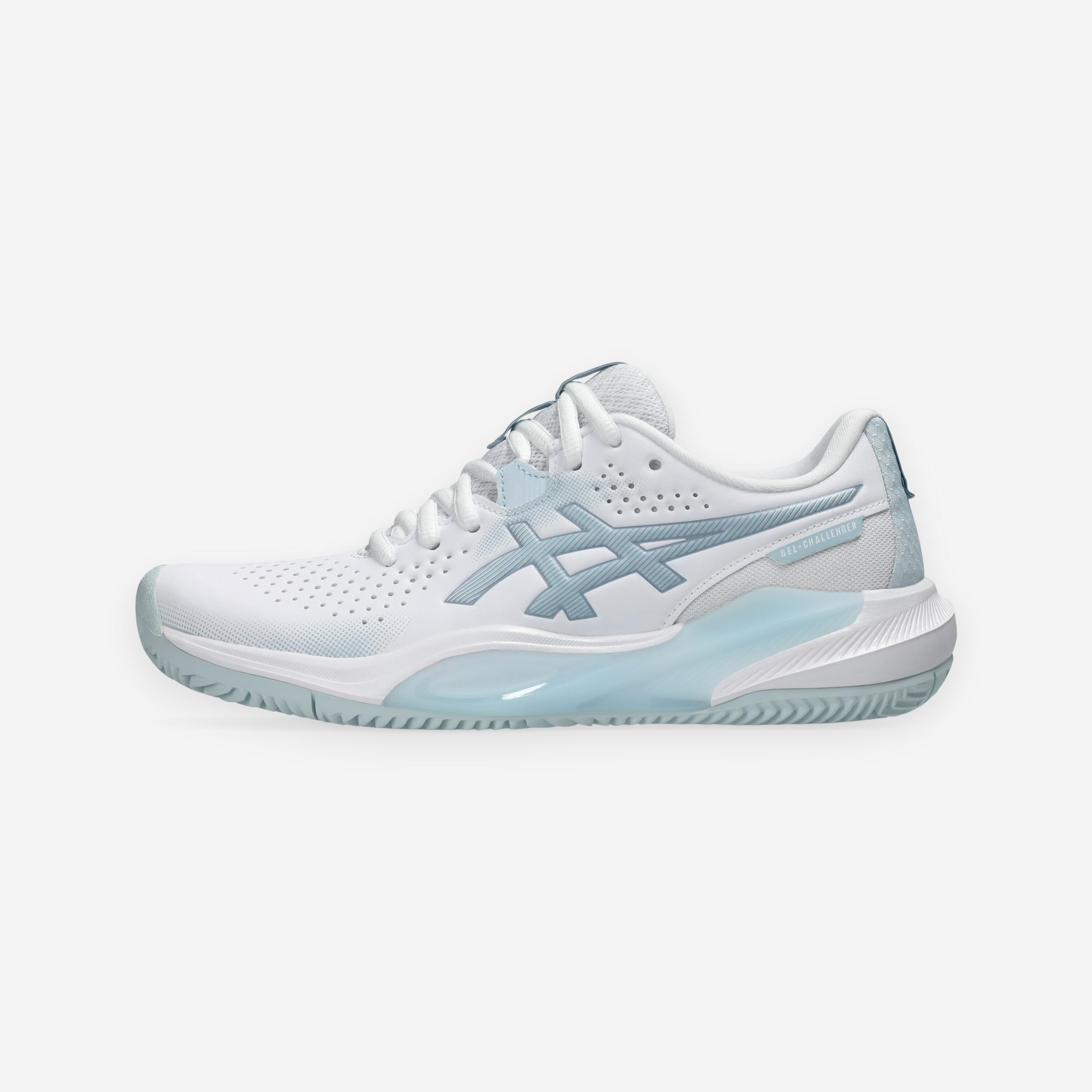 Damen Tennisschuhe Sandplatz - Gel Challenger 15 weiß/blau