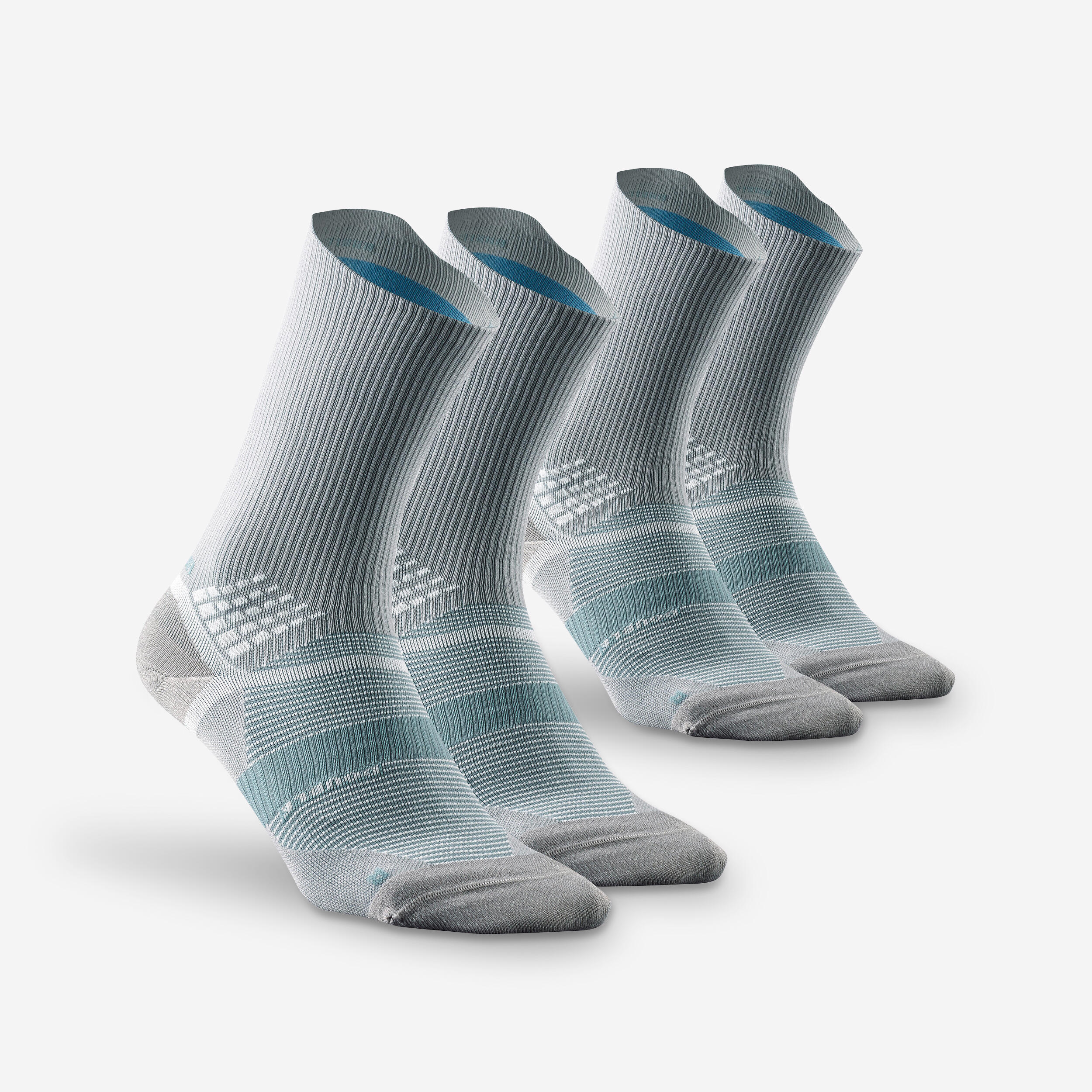 Wandersocken Damen/Herren hoch zweilagig 2er-Pack - Hike 520 grau