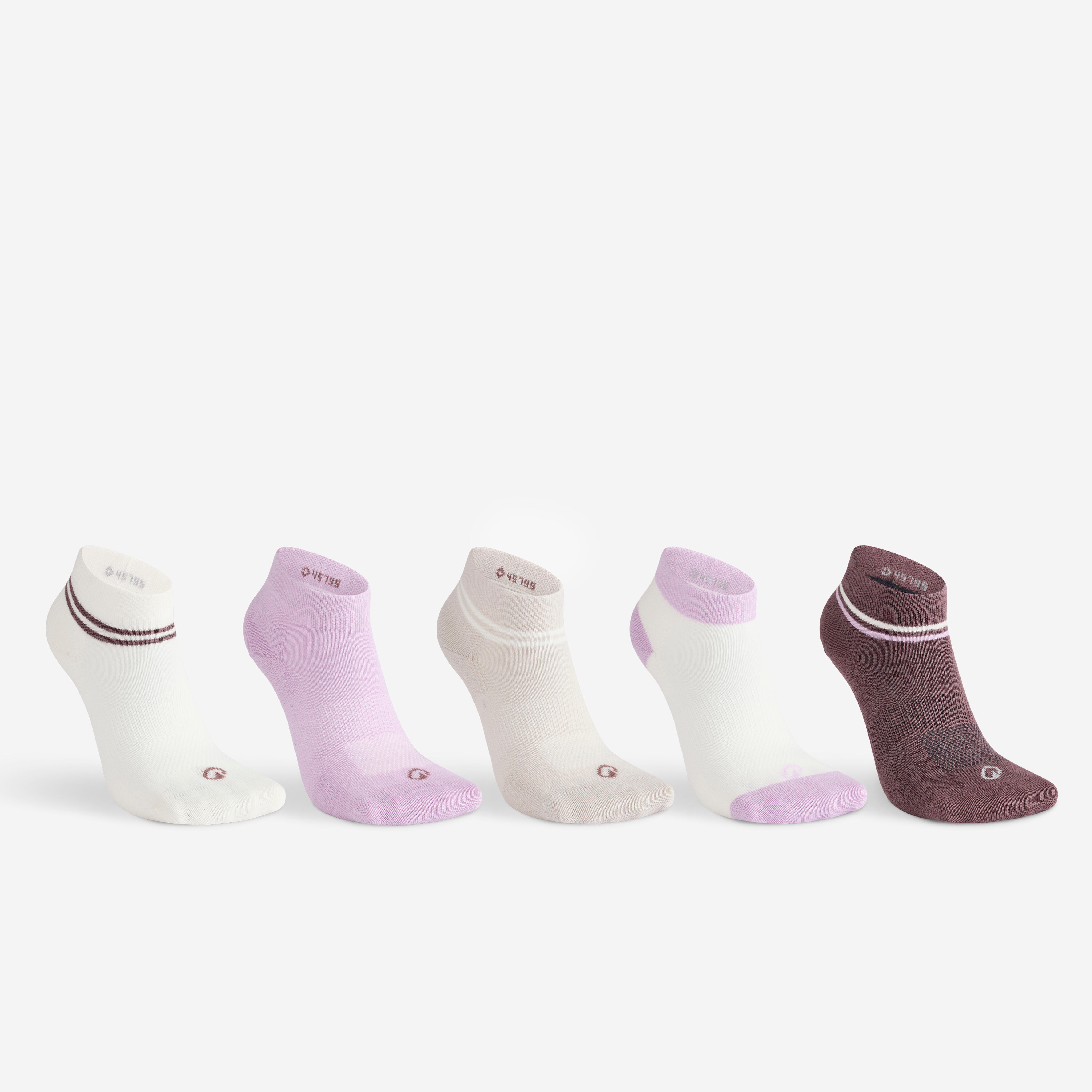 Kinder Tennissocken Low 3er Pack - RS160 purpur/weiß/grau