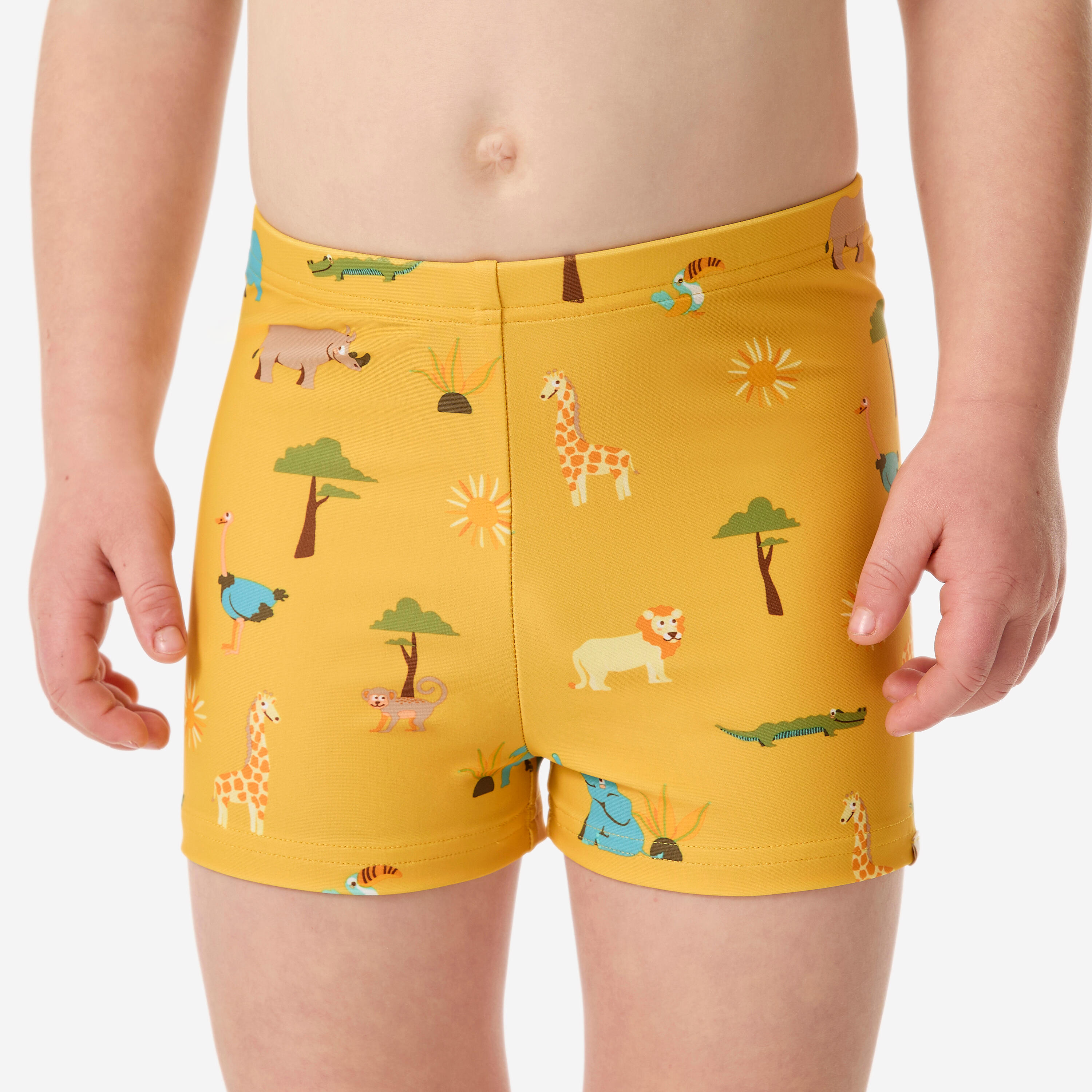 Badehose Boxer Baby/Kinder - Print Savanne/gelb