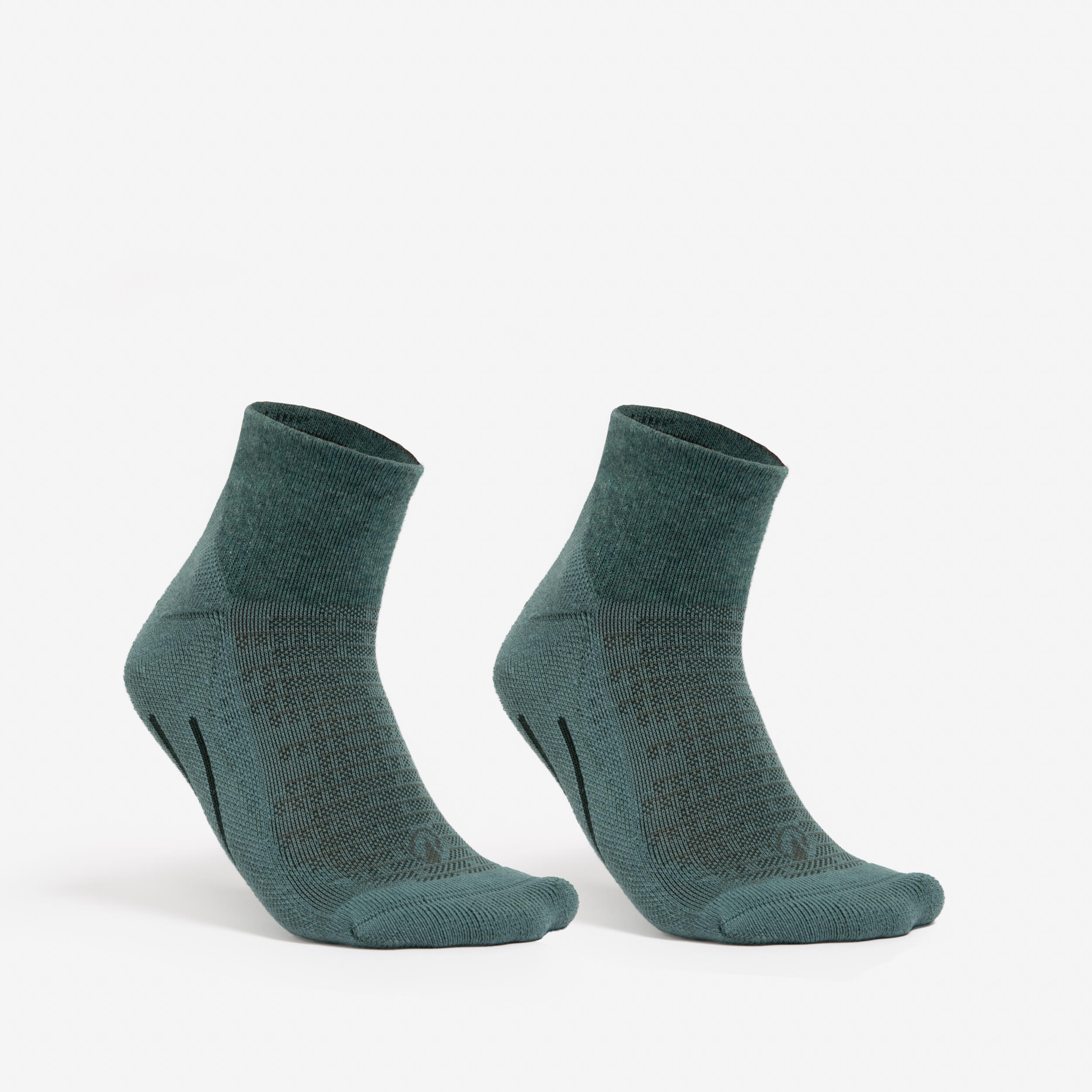 Wandersocken Damen/Herren halbhoch - Hike 100 Doppelpack grün