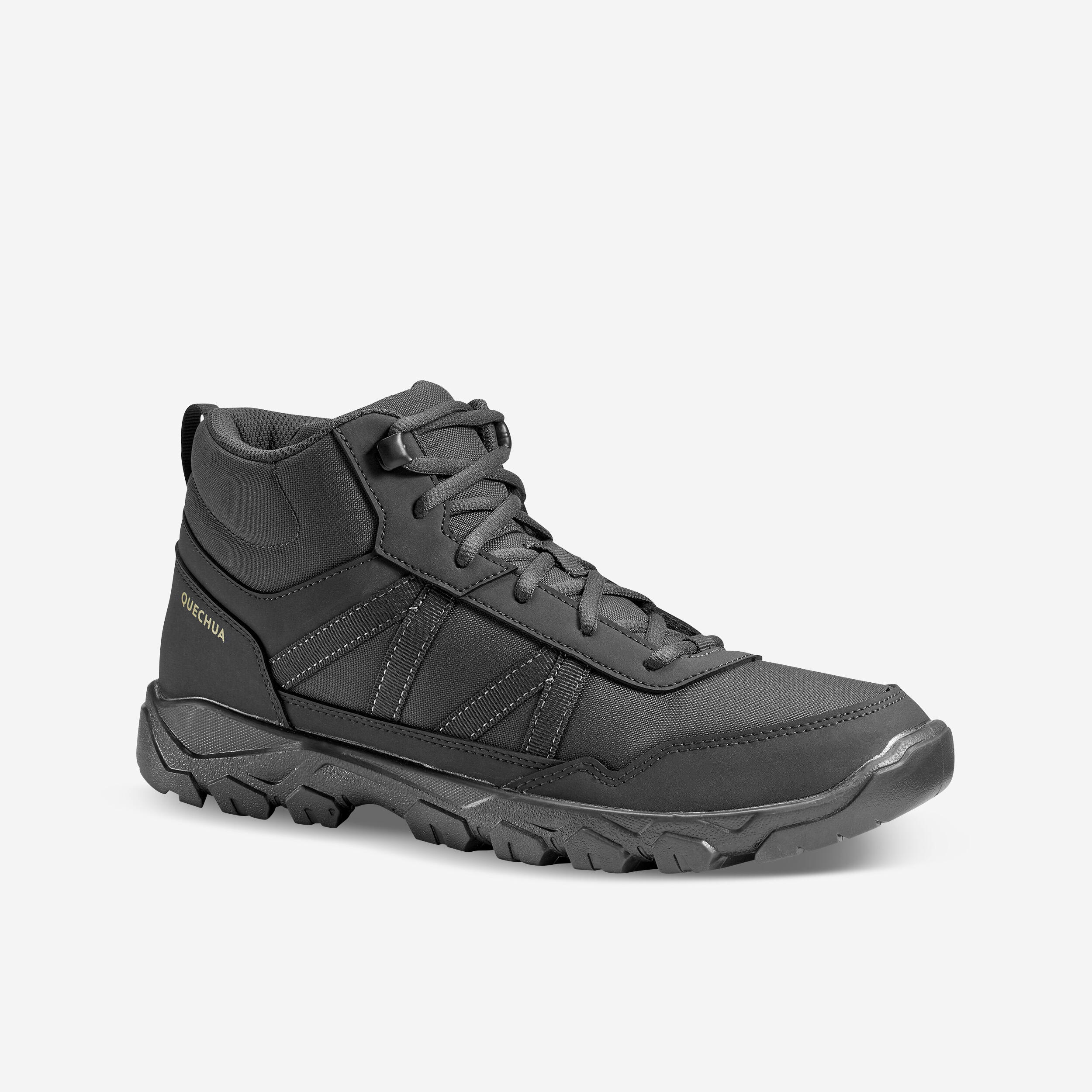 Wanderschuhe Herren halbhoch Wandern - NH100 schwarz
