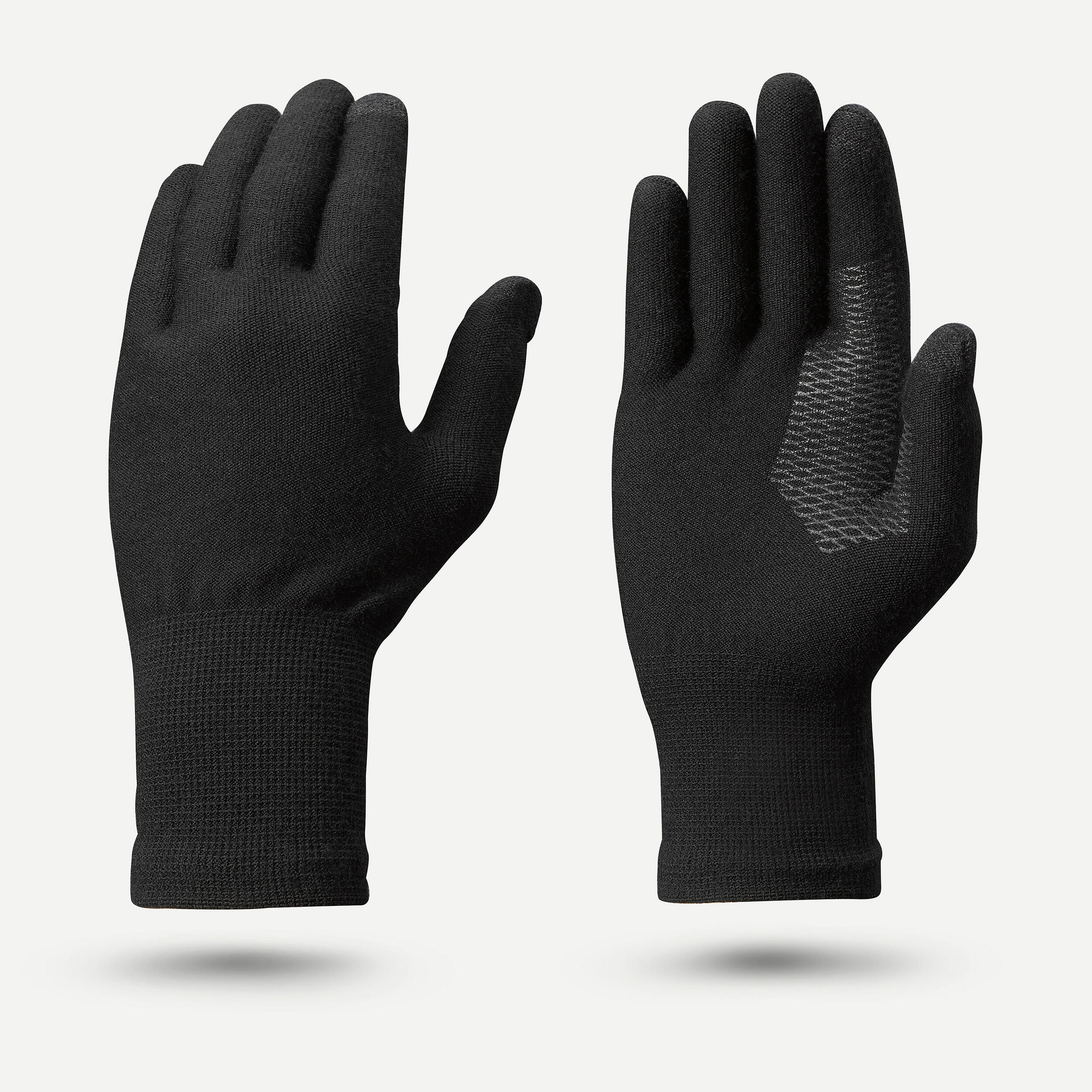 Unterziehhandschuhe Damen/Herren nahtlos Trekking - MT500 schwarz
