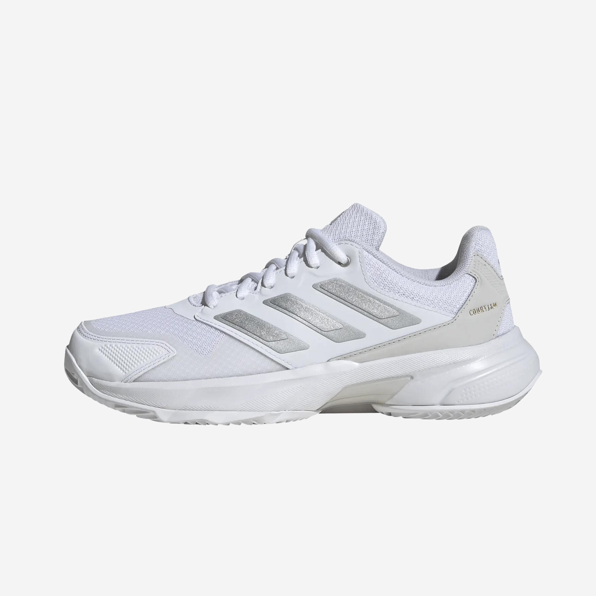Damen Tennisschuhe Sandplatz - ADIDAS Courtjam Control 3 weiß/grau