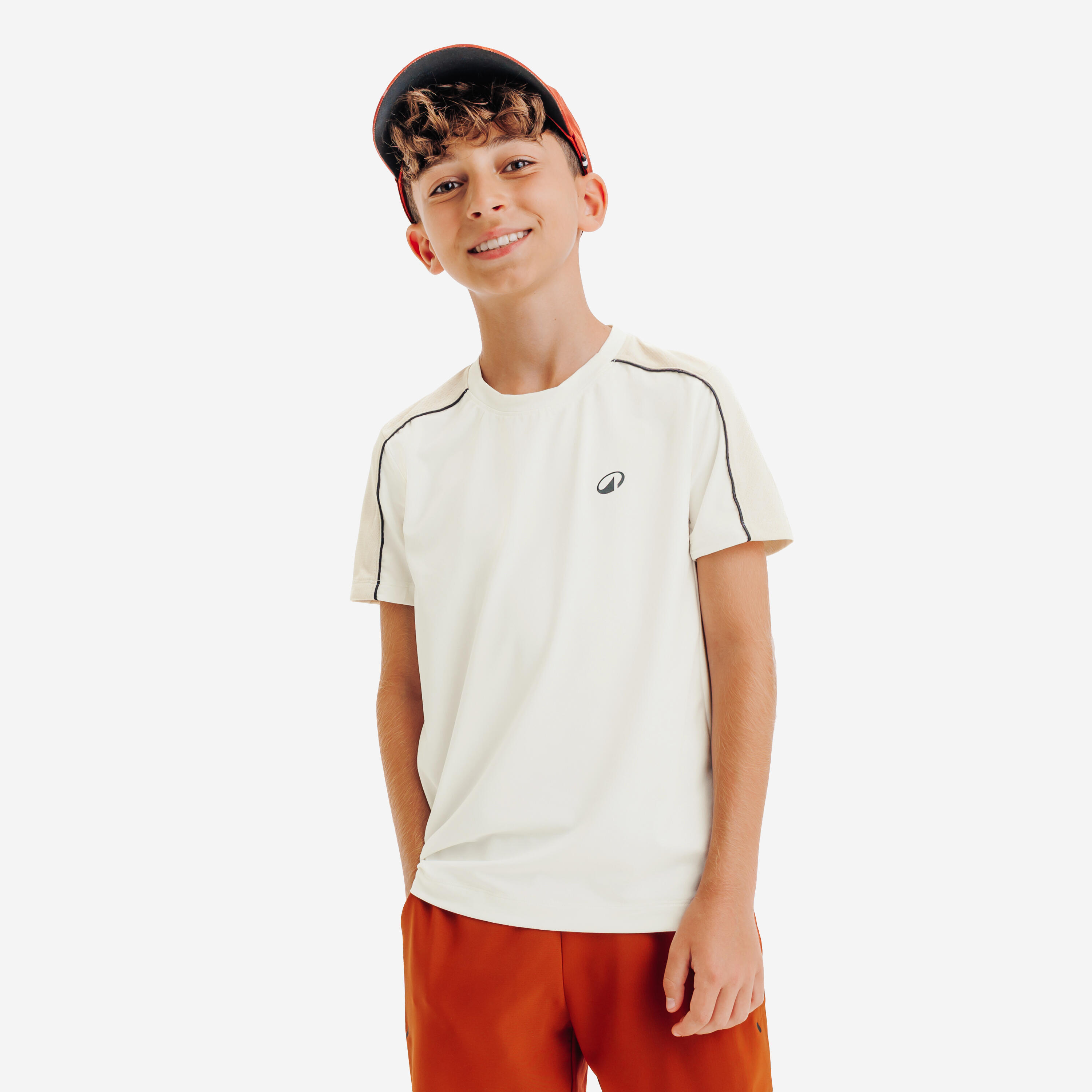 Kinder Tennis T-Shirt - TTS Dry Rundhals beige