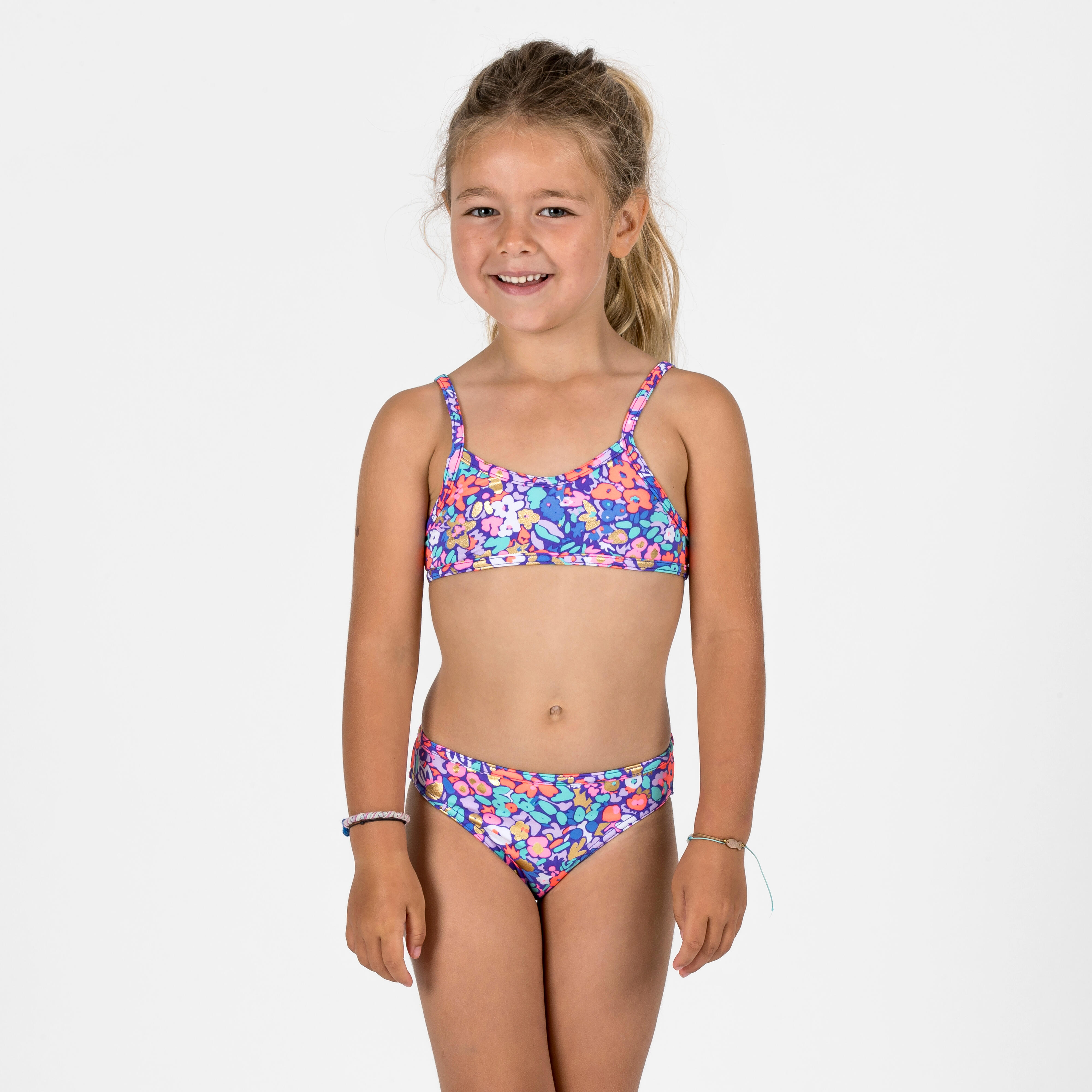 Bikini-Set Surfen Mädchen gekreuzte Träger Boni bunt