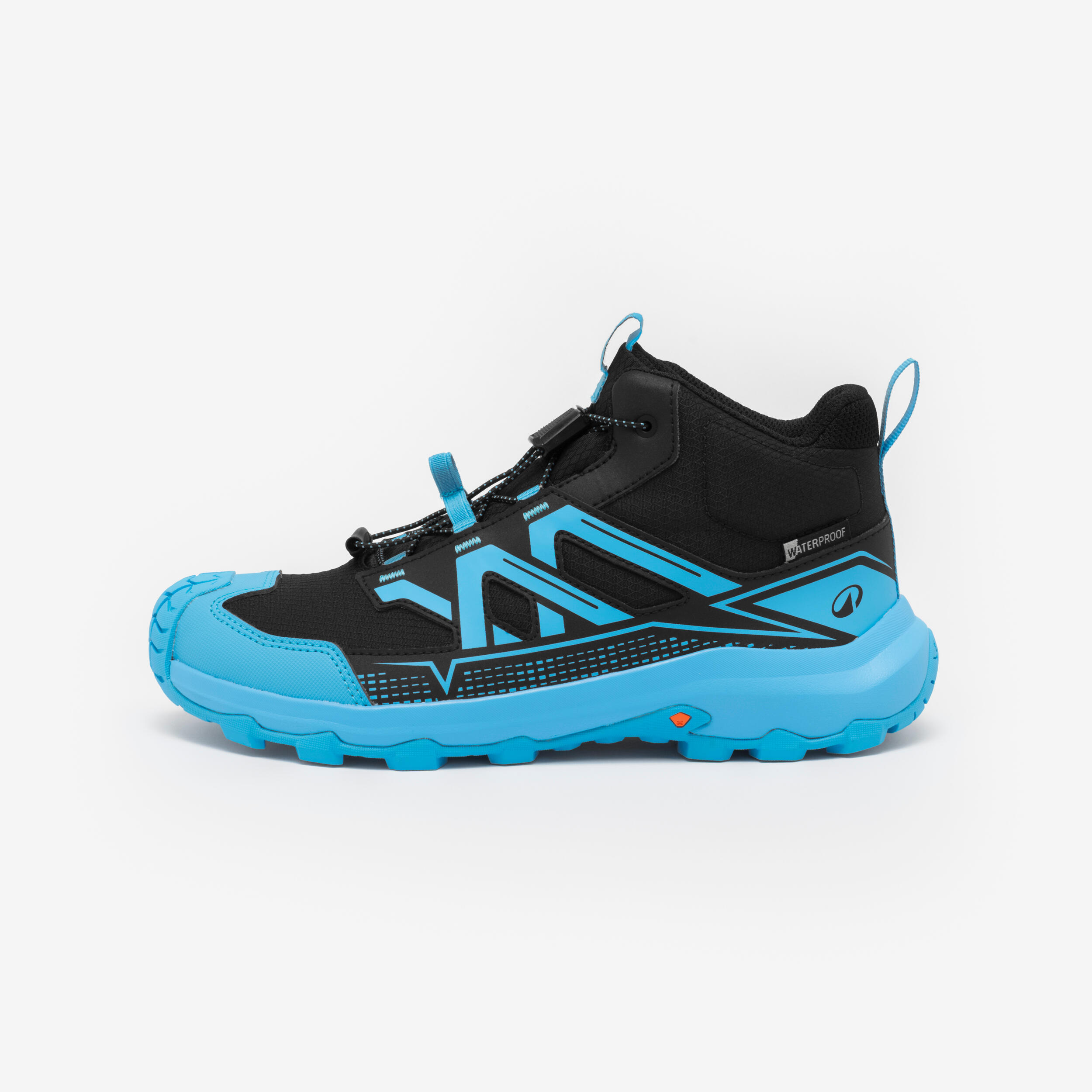 Wanderschuhe Kinder Gr. 35–38 halbhoch Schnellschnürung Wandern - Crossrock blau