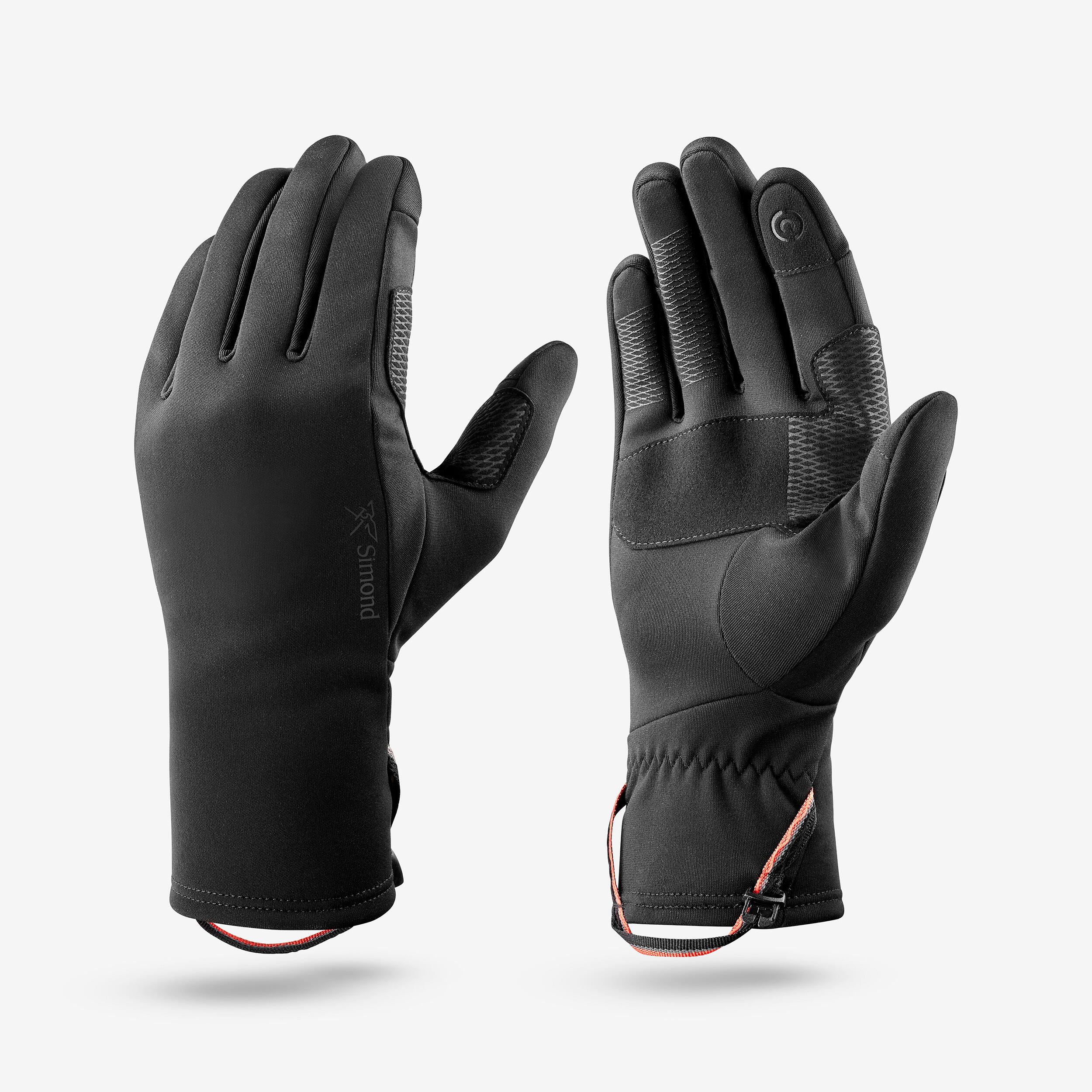 Handschuhe Erwachsene Stretch touchscreenfähig Bergwandern - MT500 schwarz