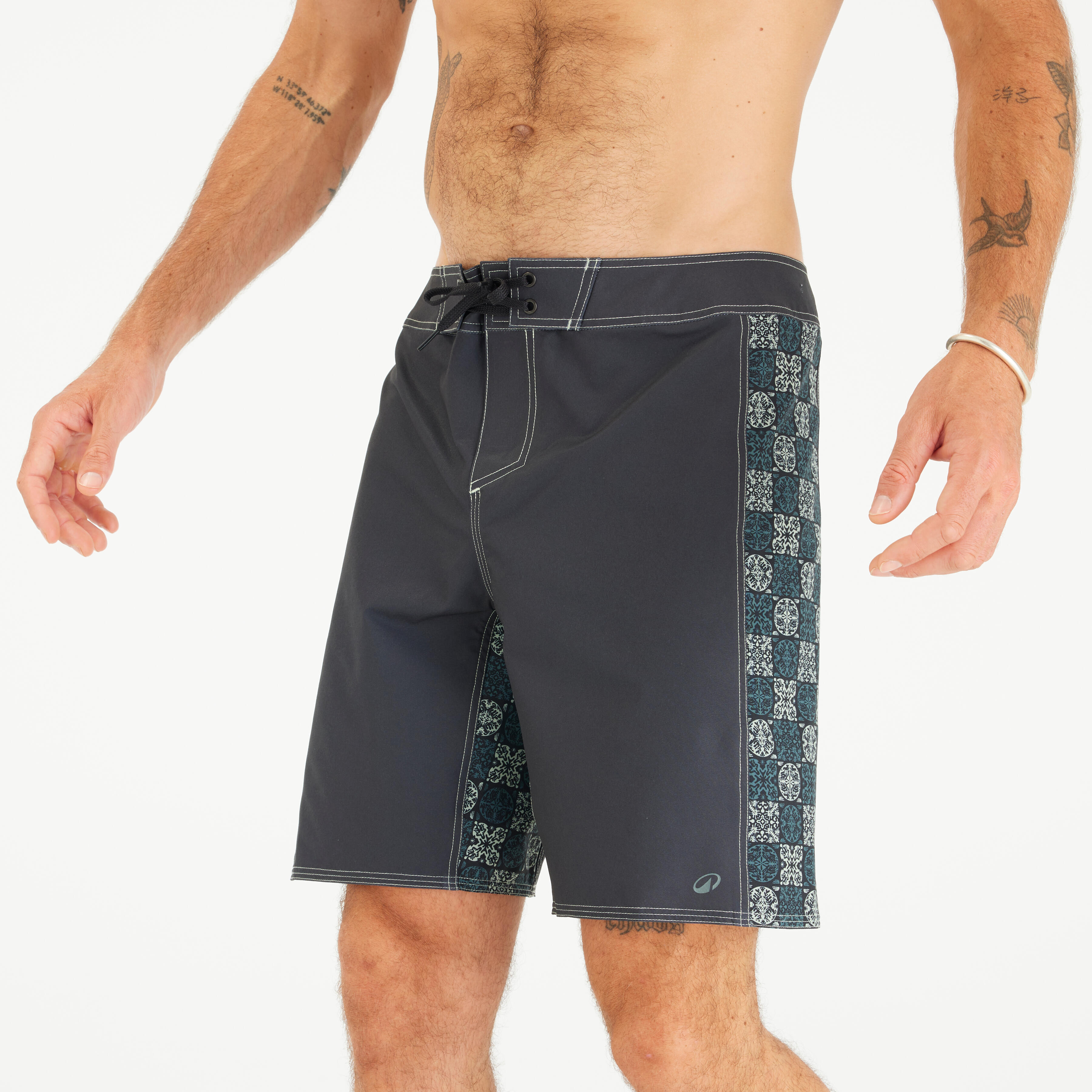 Boardshorts Herren lang 500 Arch Taow 19" schwarz