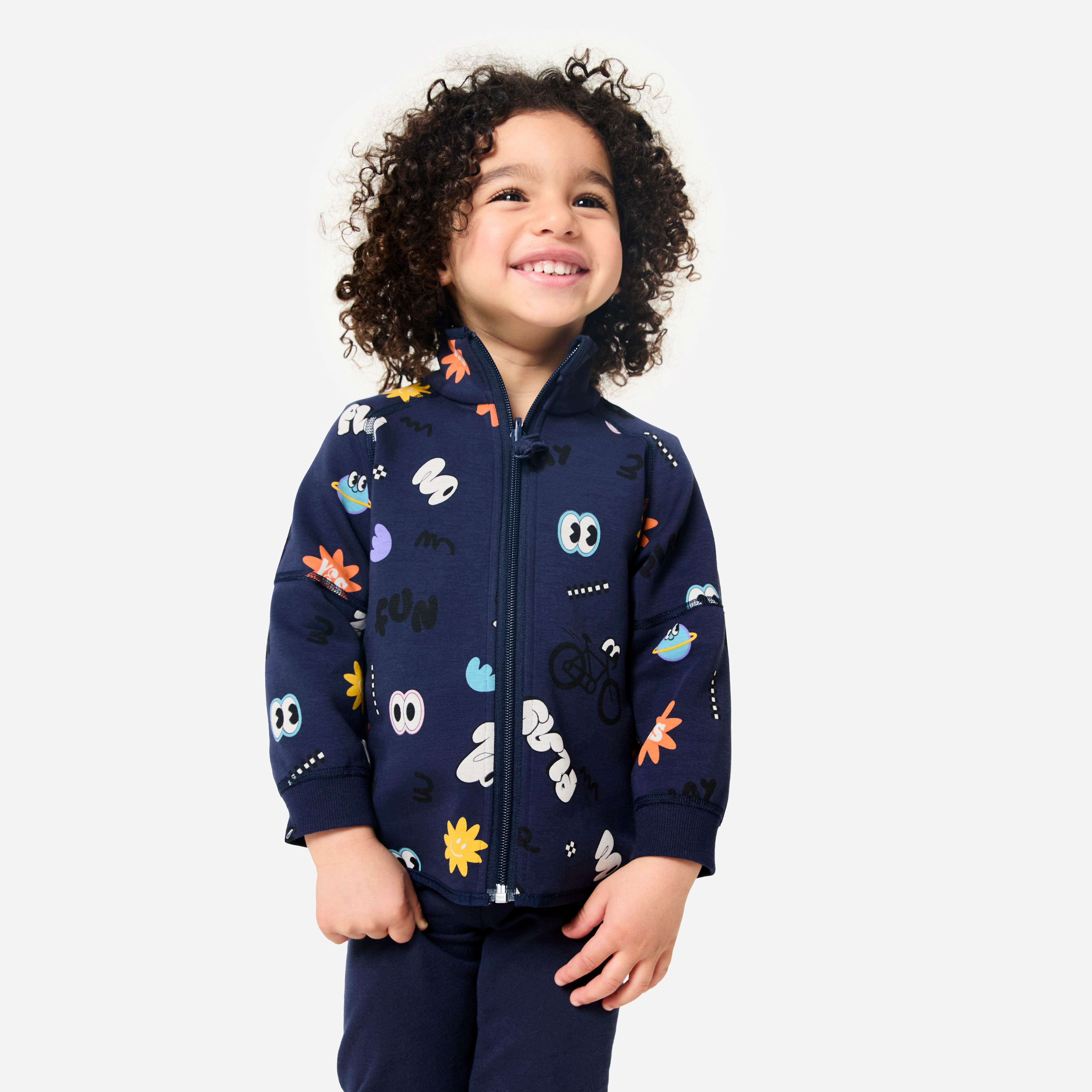 Trainingsjacke Kinder wendbar - marineblau