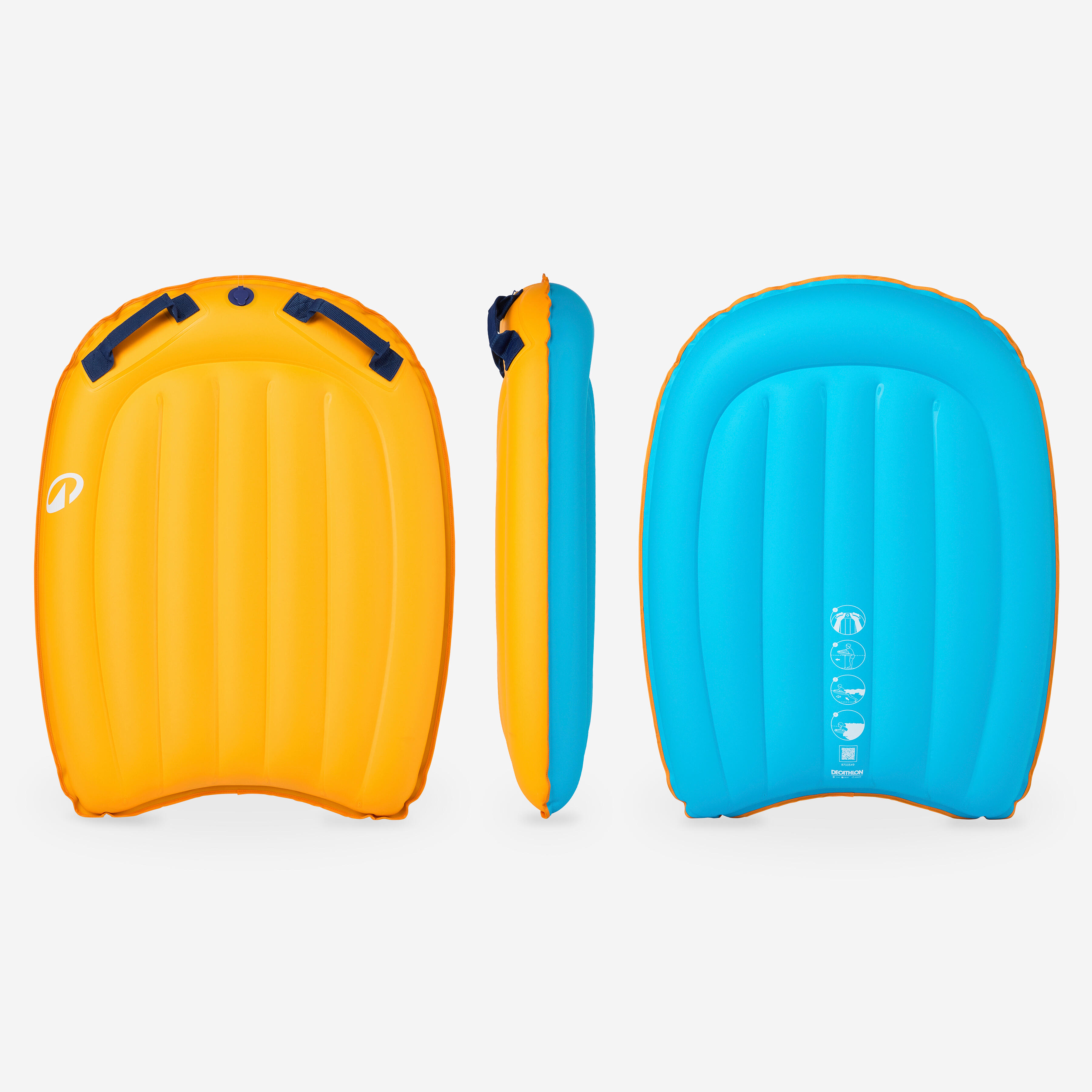 Bodyboard aufblasbar orange/blau