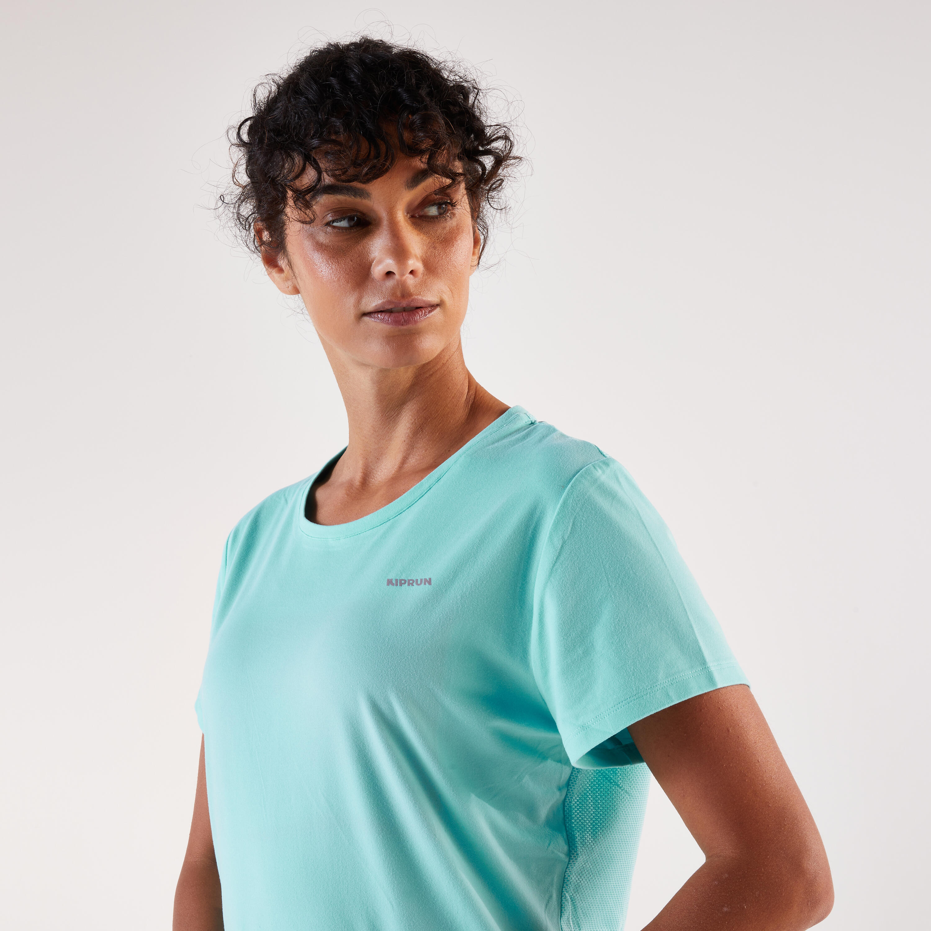 Laufshirt kurzarm Damen atmungsaktiv - Run 500 Dry türkis