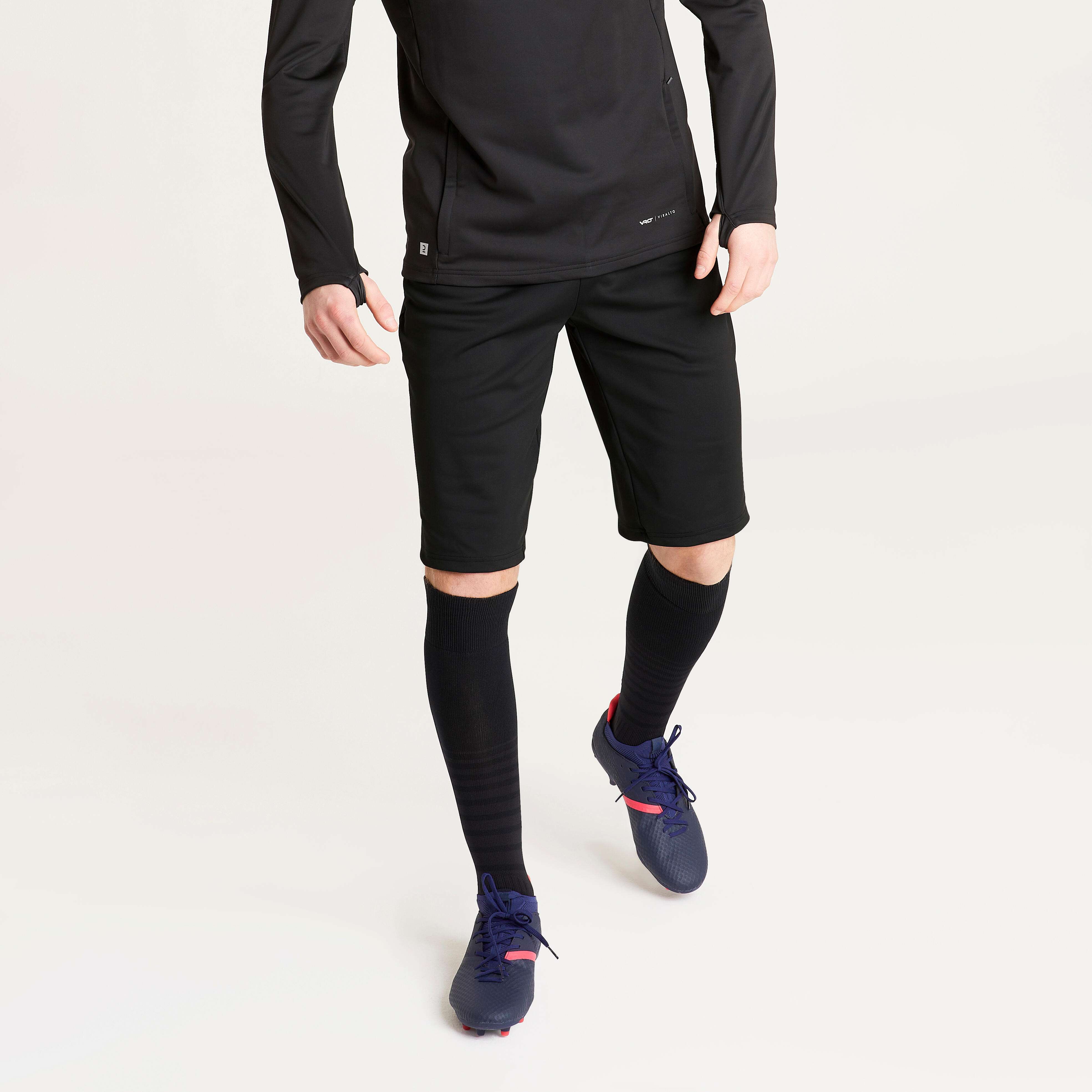 Damen/Herren Fußballhose knielang ‒ Viralto schwarz/grau