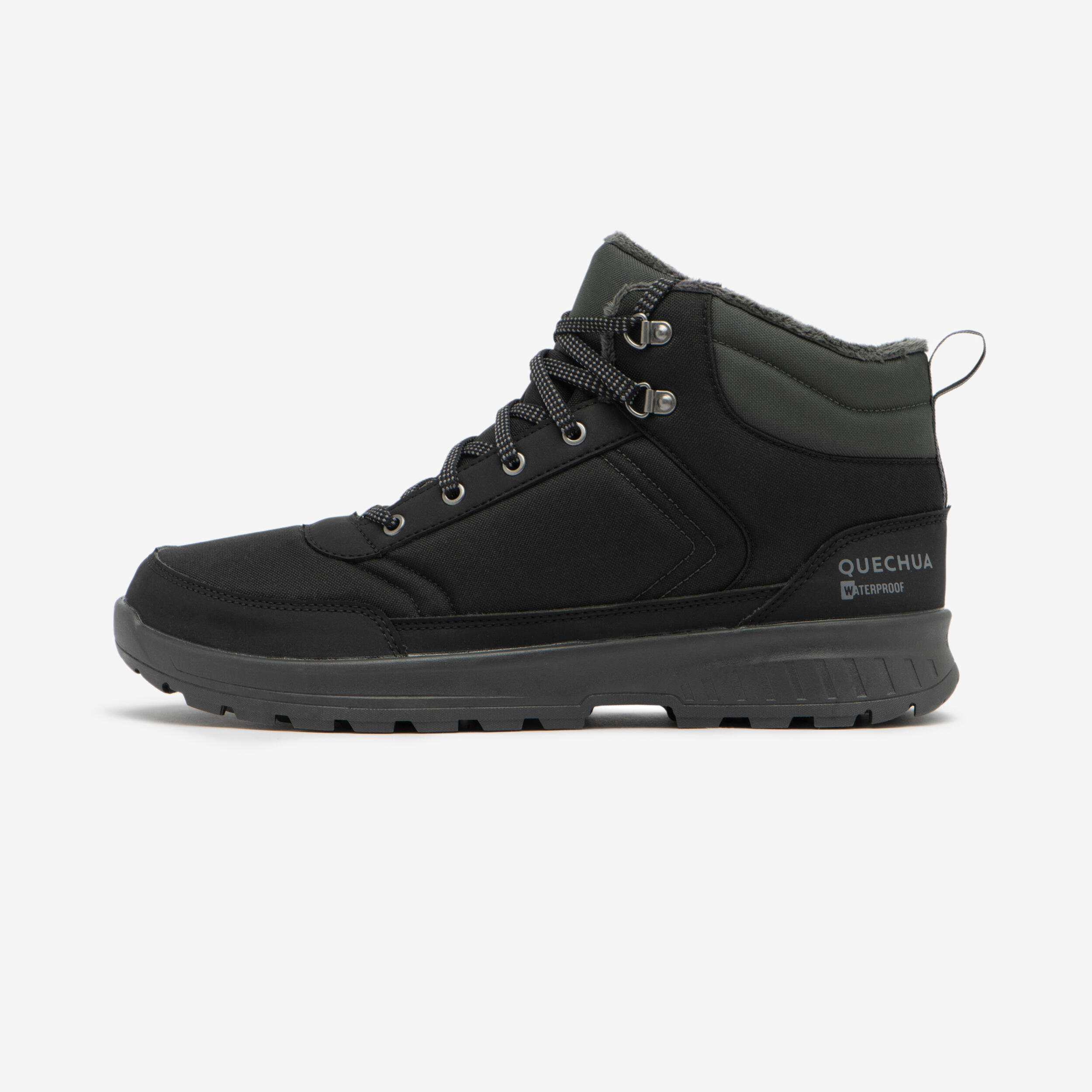 Wanderschuhe Herren halbhoch warm wasserdicht - NH100 schwarz