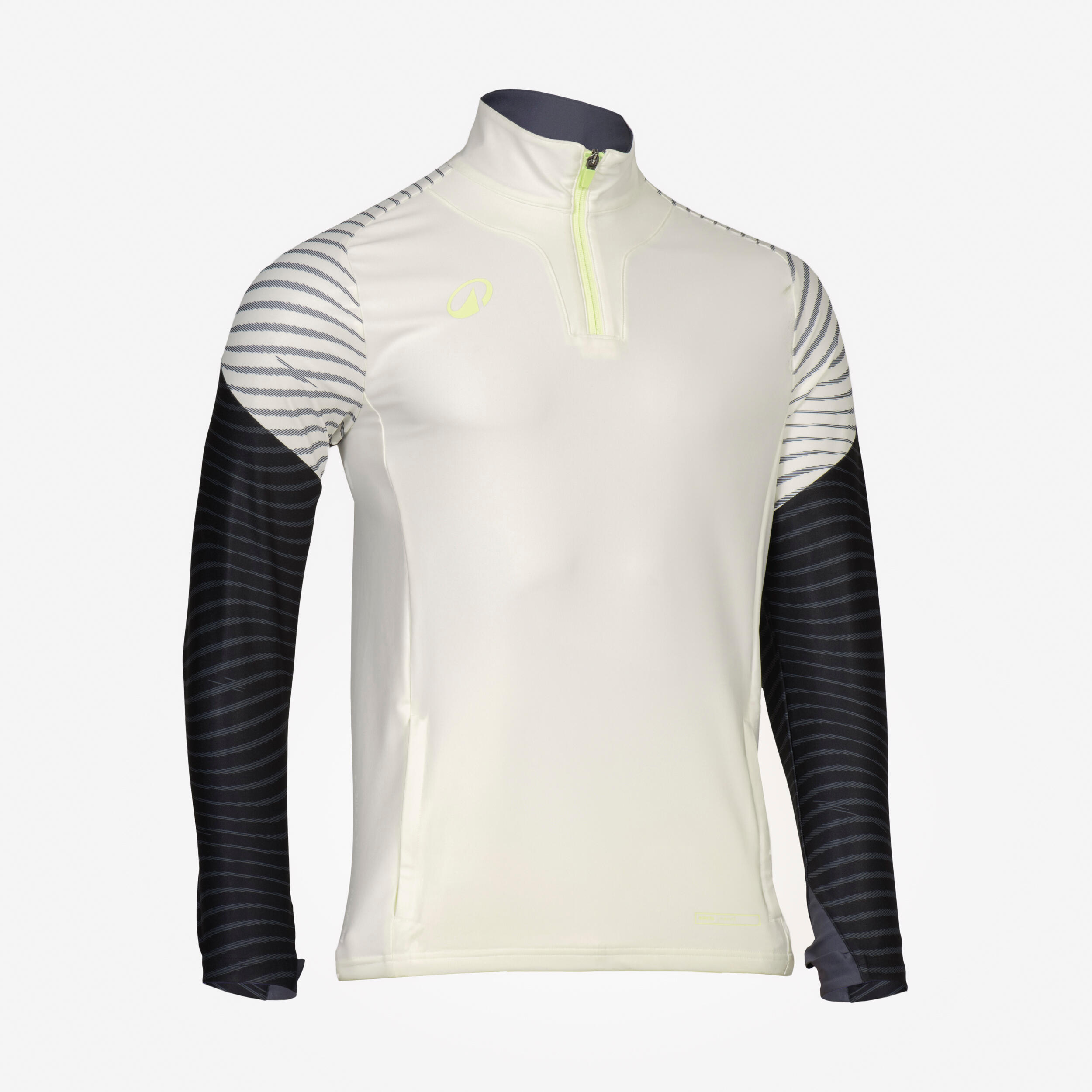 Damen/Herren Fußball Sweatshirt 1/2 Zip - VIRALTO Ripples weiß/schwarz