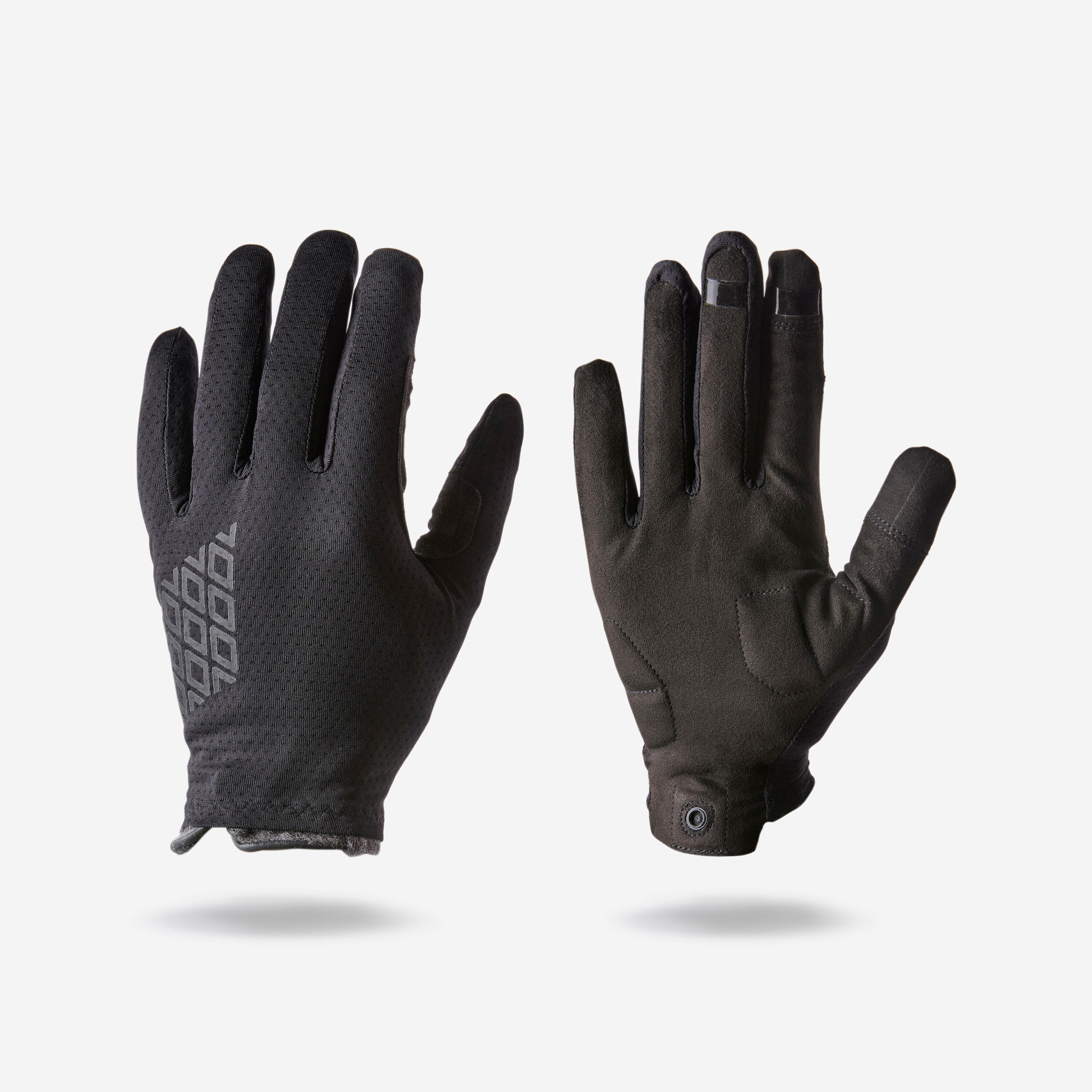 Fahrrad Handschuhe atmungsaktiv MTB 100 schwarz