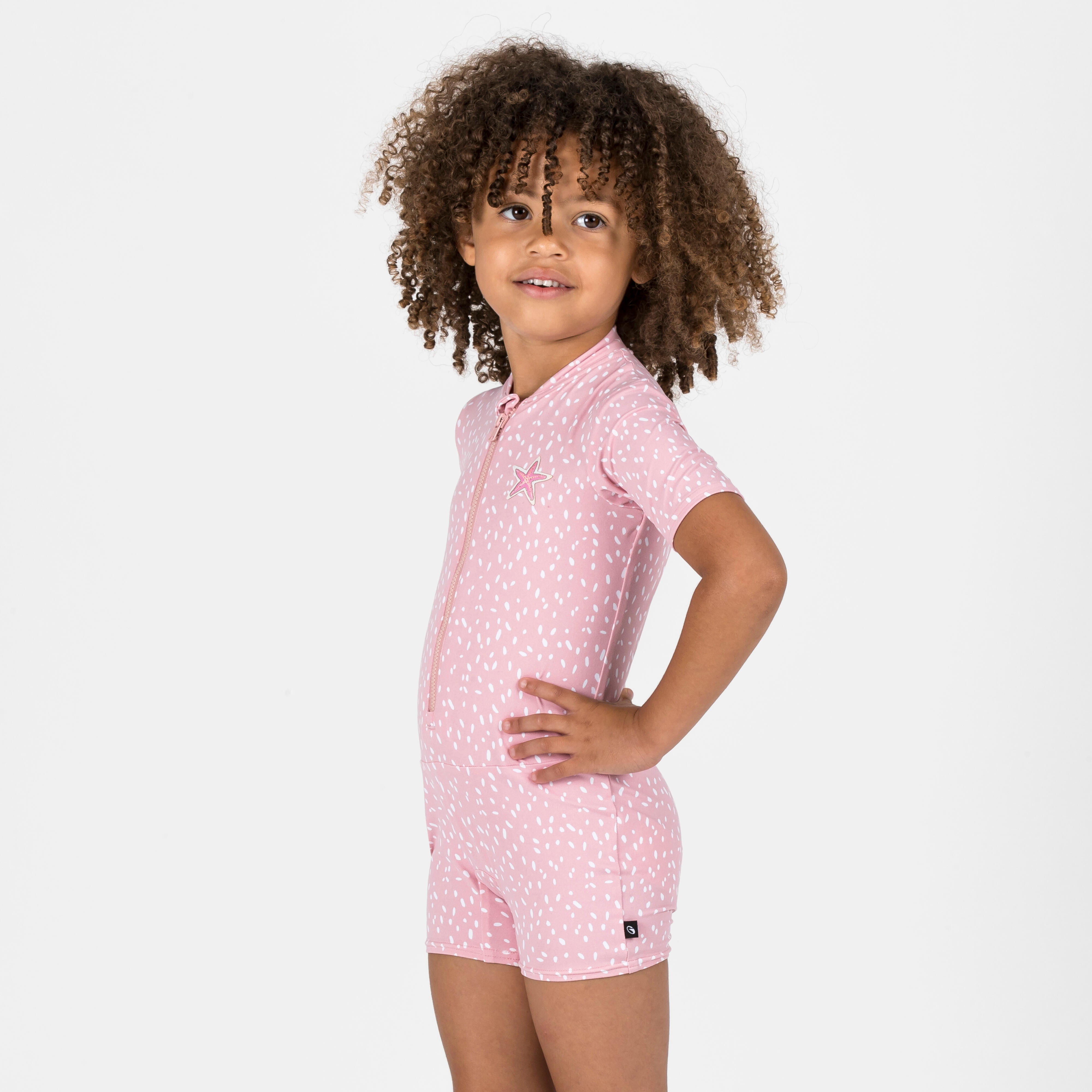 Schwimmanzug Baby kurzarm Shorts - rosa