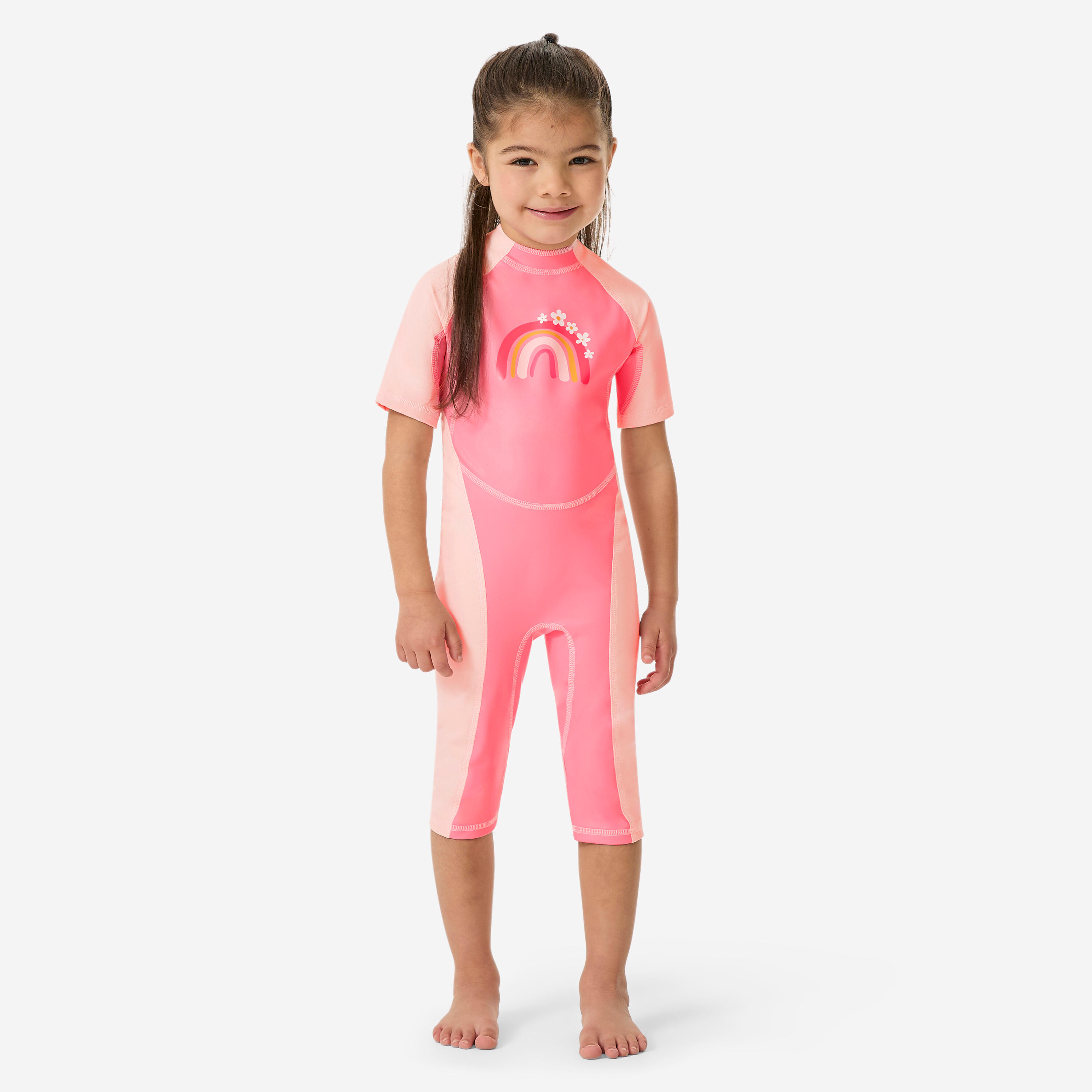 Schwimmanzug Baby UV-Schutz - Kloupi rosa Regenbogen