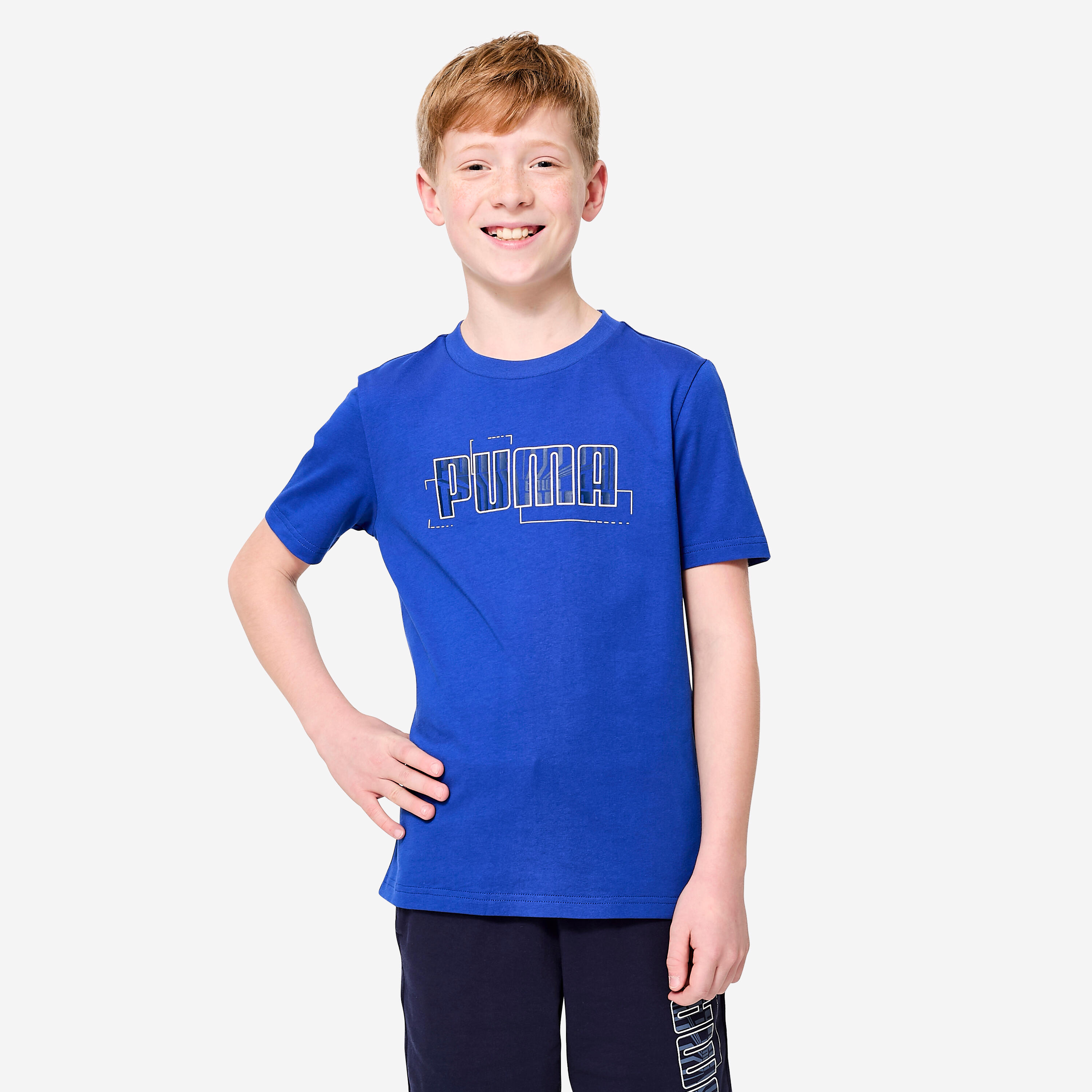 T-Shirt Kinder Baumwolle - Print blau