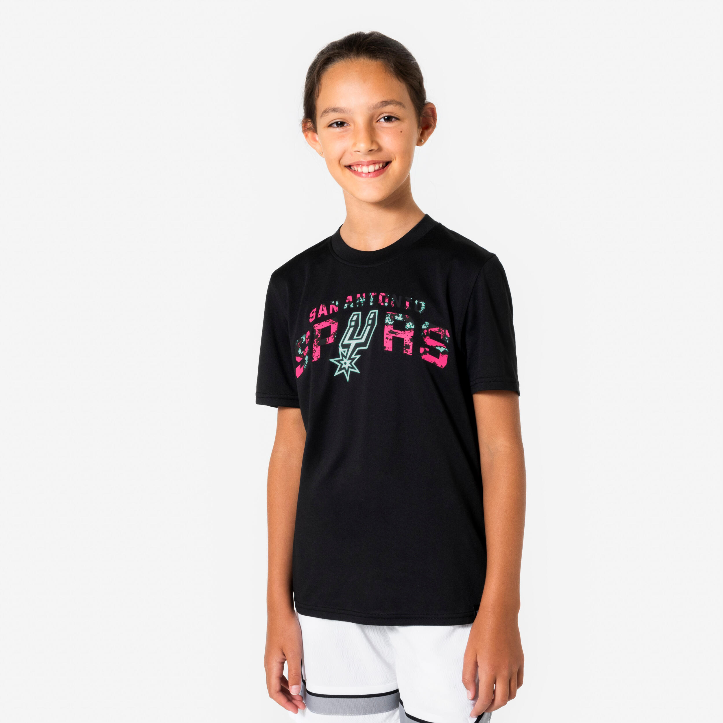 Kinder Basketball T-Shirt NBA Spurs - TS900 schwarz