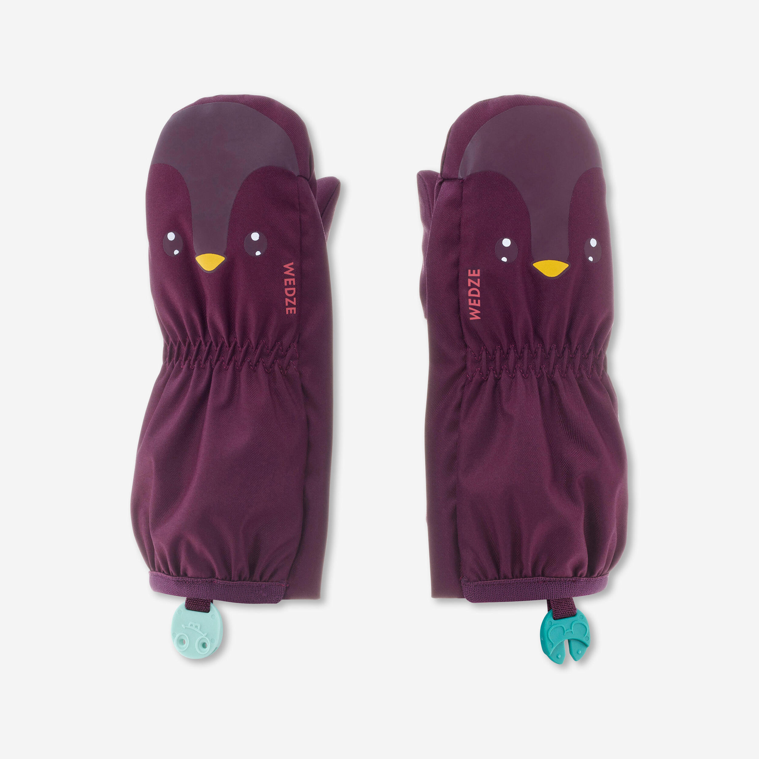 Skihandschuhe Fäustlinge Baby warm - 500 Lugiklip violett