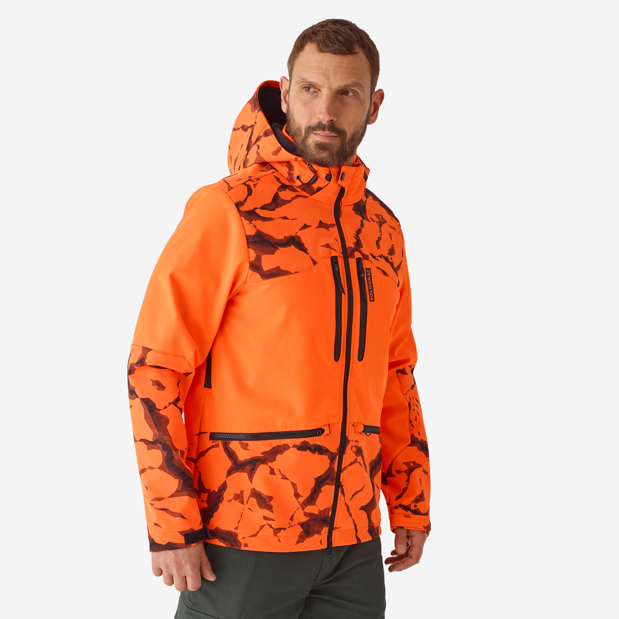 Jagdjacke Softshelljacke 500 neonorange