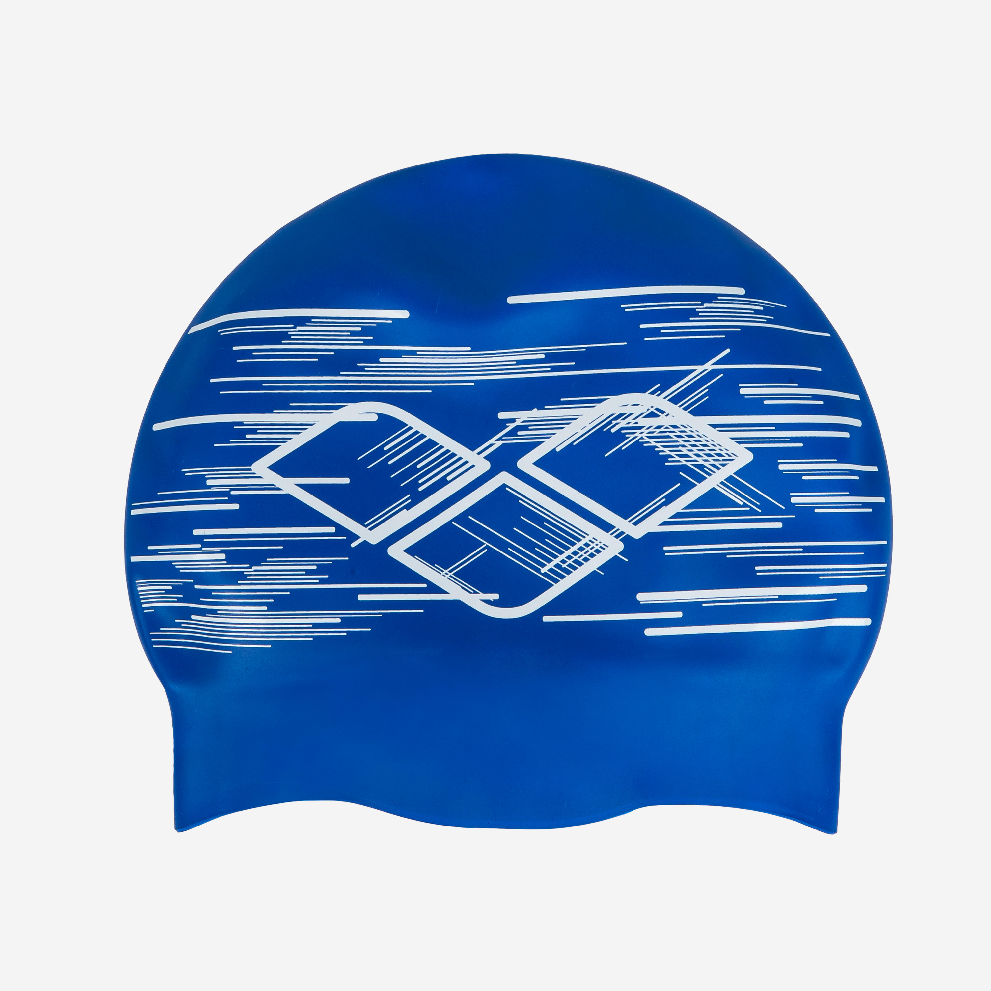 Badekappe Silikon wendbar Arena - blau/weiß