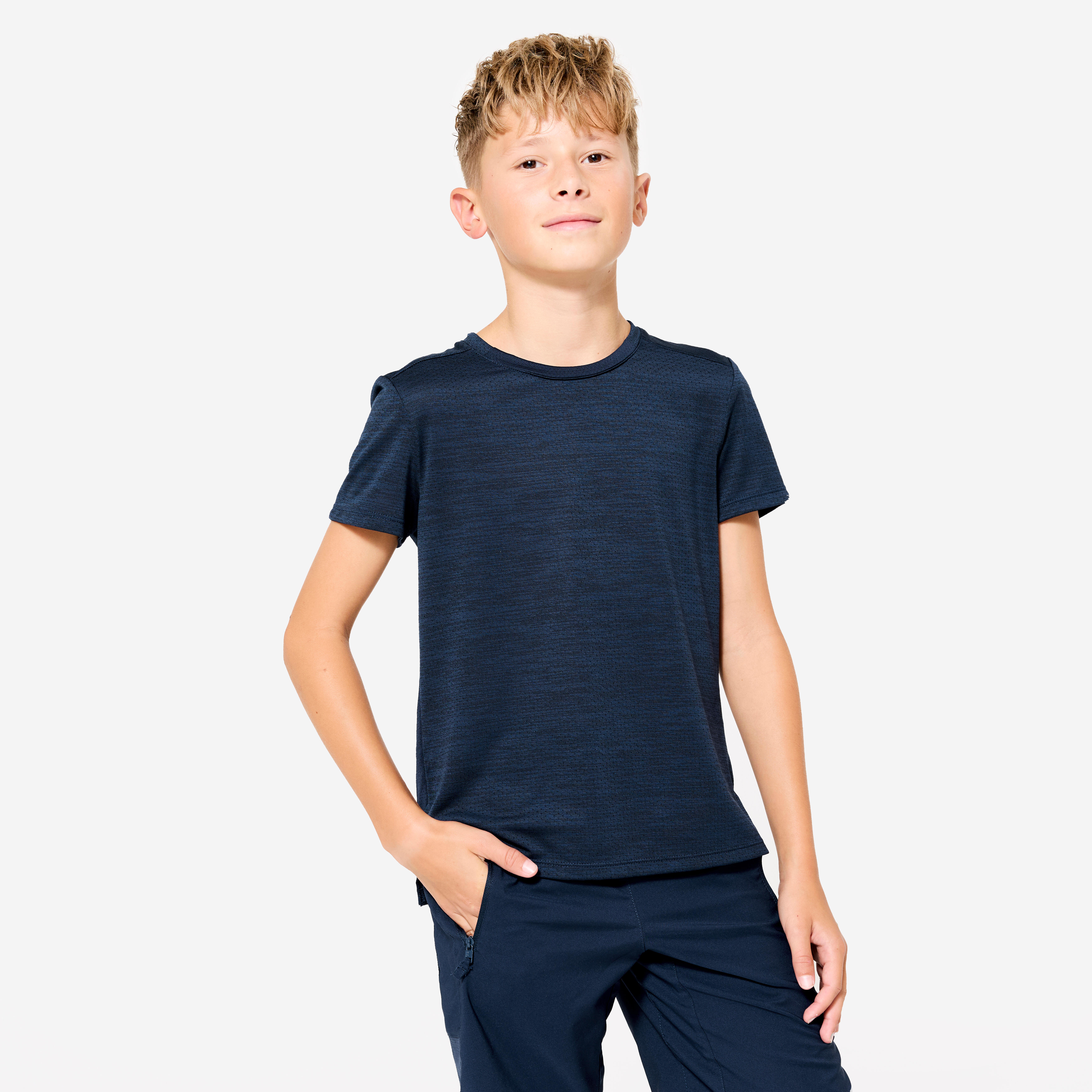 T-Shirt Kinder Synthetik atmungsaktiv - 500 marineblau