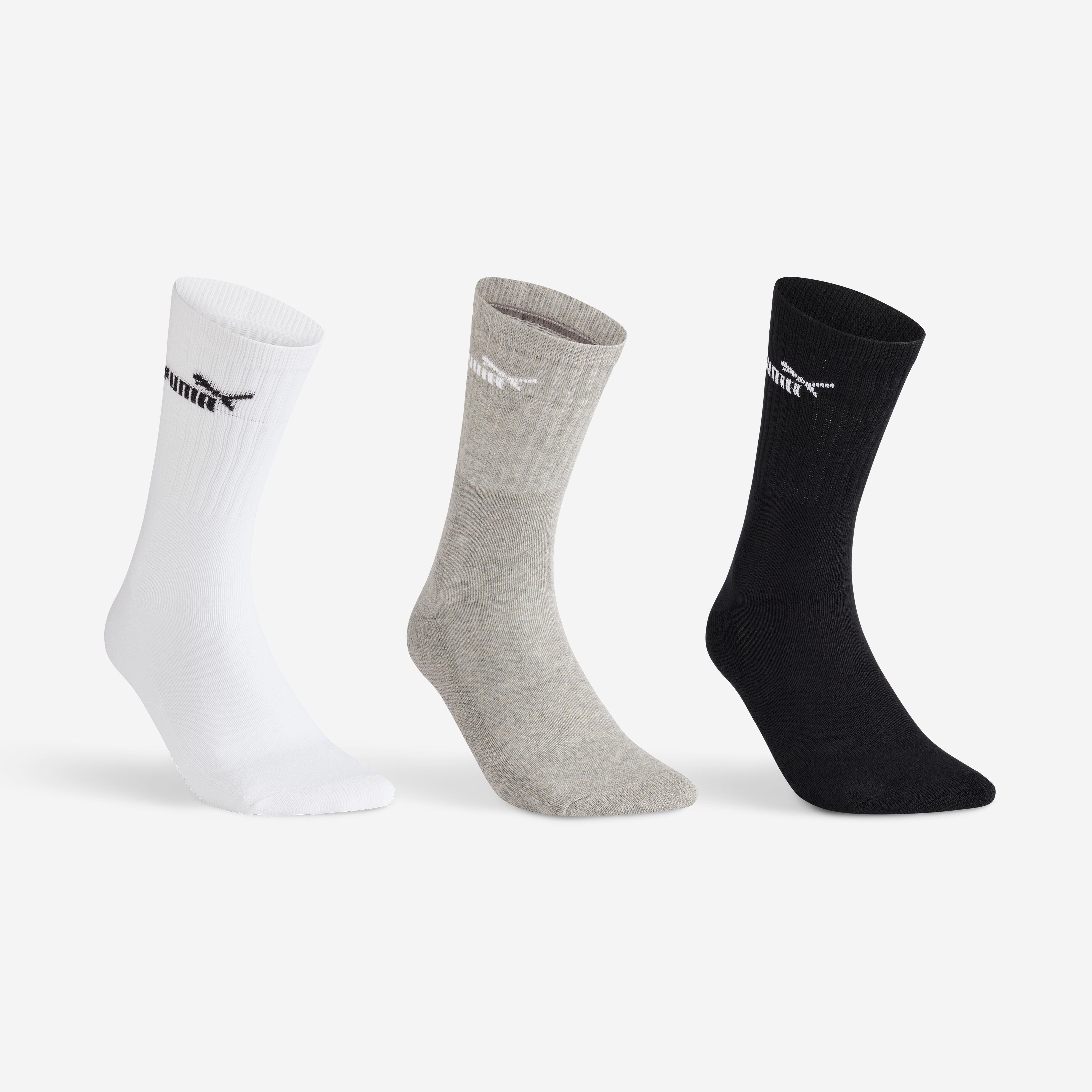 Kinder Sportsocken High 3er Pack - weiß/grau