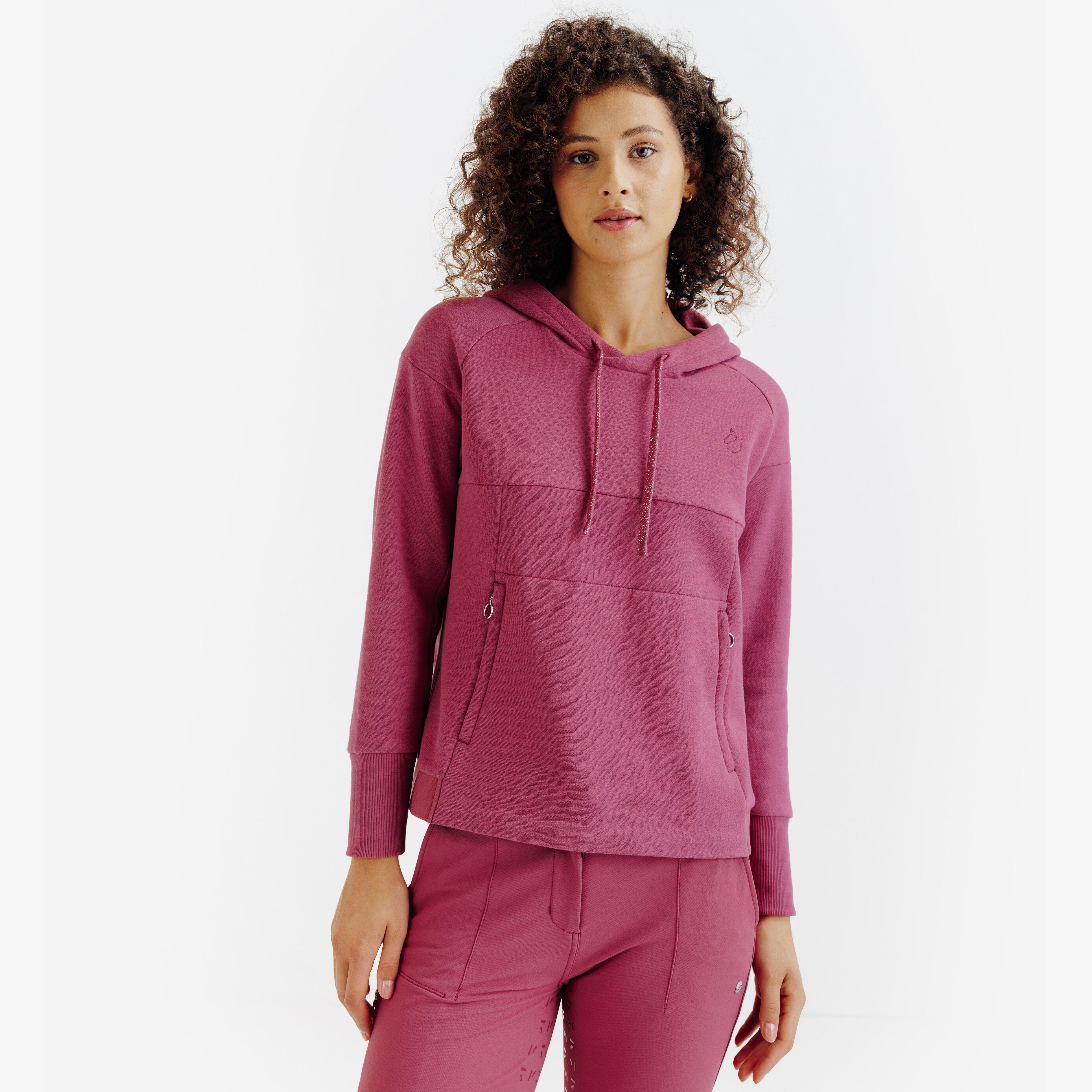 Reit-Hoodie Damen rosa