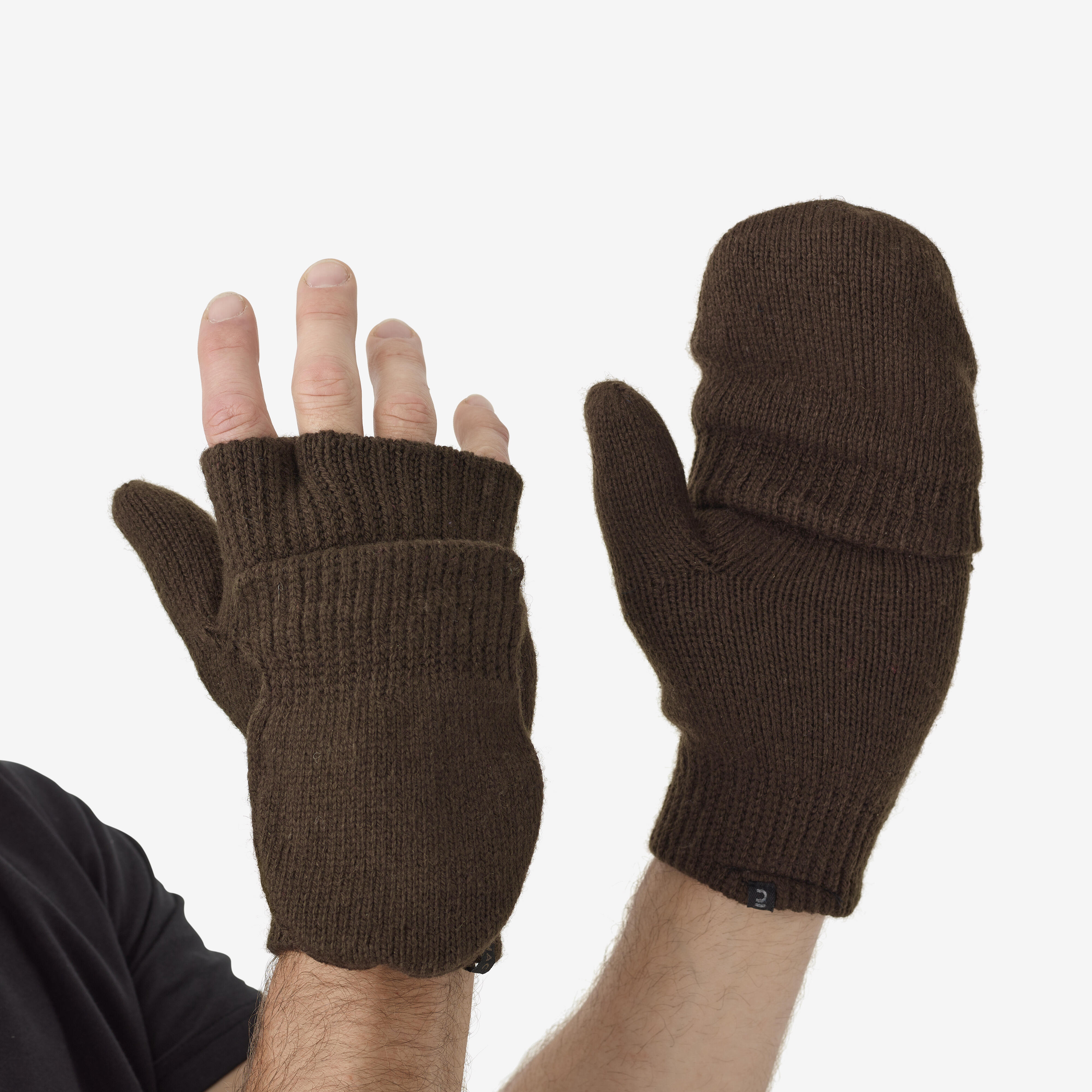 Handschuhe Strick 500 braun