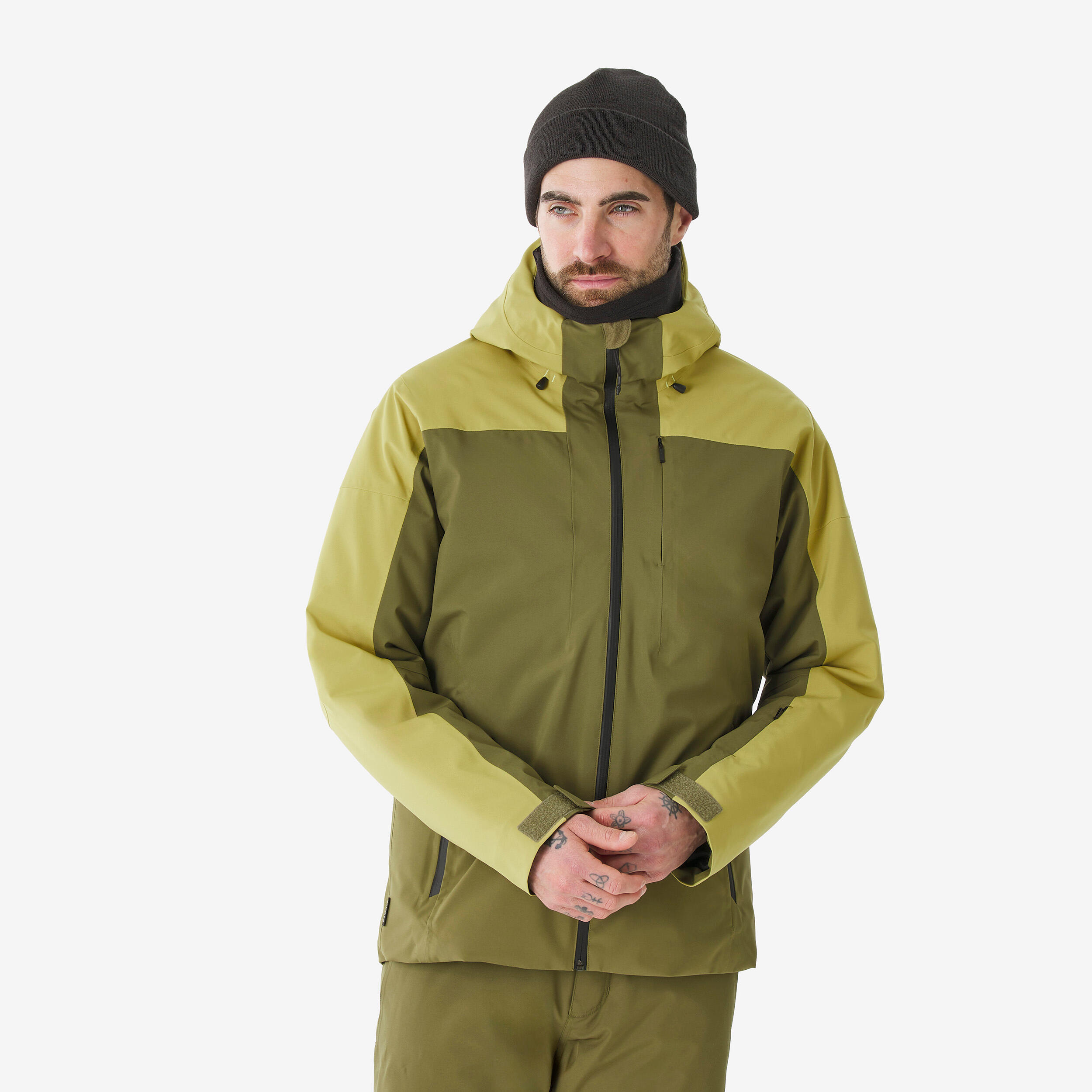 Skijacke Snowboardjacke Herren warm wasserdicht - JKT 500 khaki