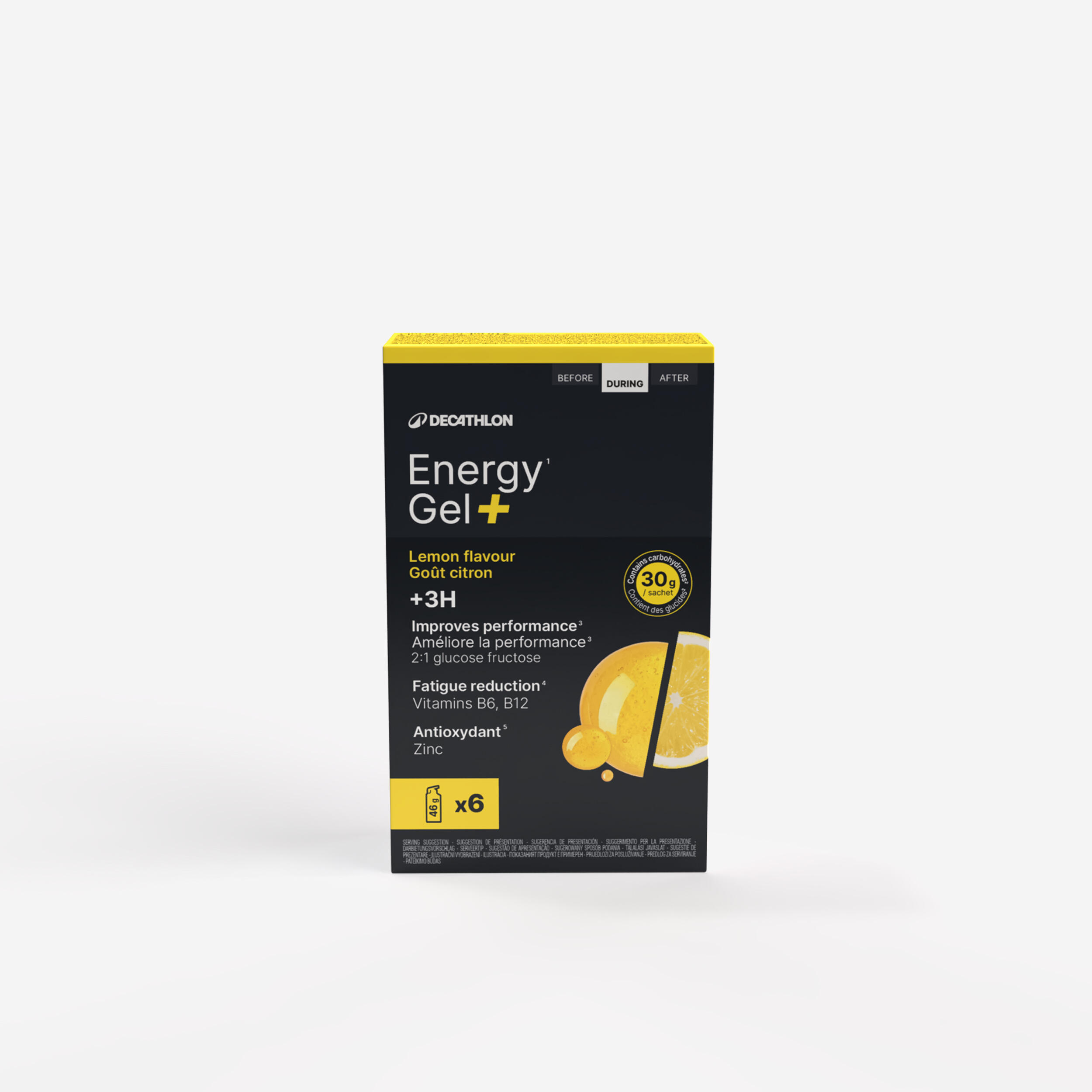 Energy Gel+ Zitrone für Belastungen über 3 Stunden 6 Stück