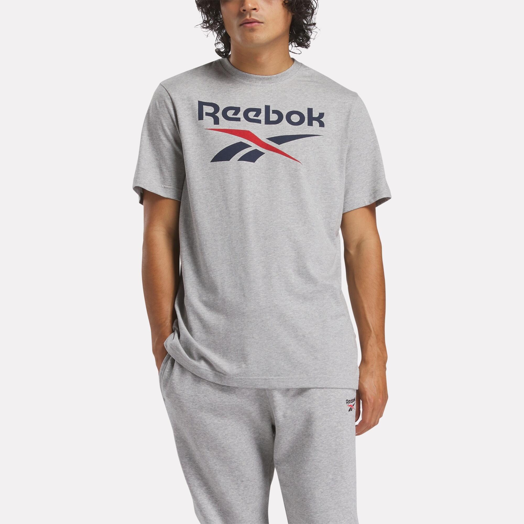 T-Shirt Herren Baumwolle Logo-Print - grau