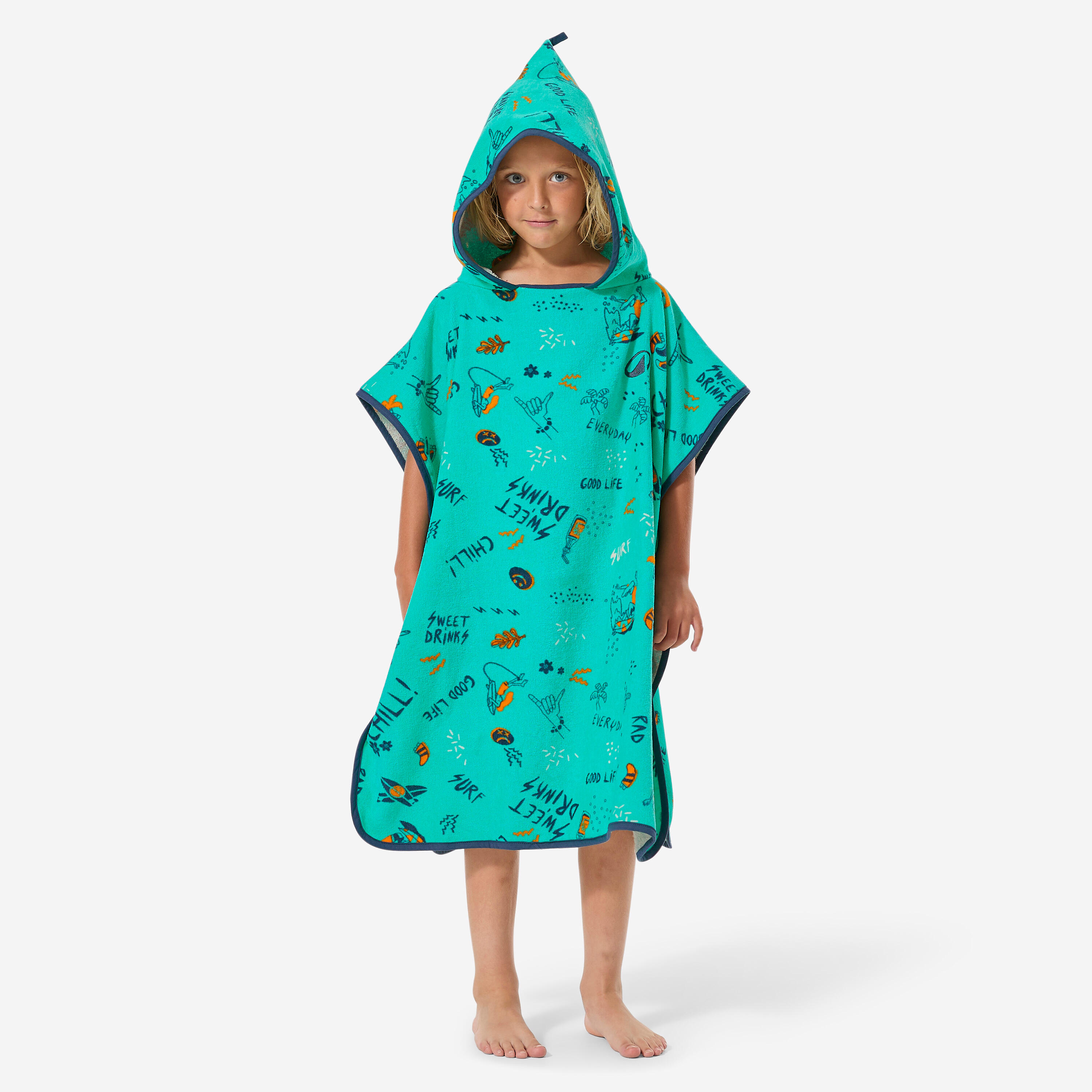 Surf-Poncho Kinder 110–135 cm 500 Allov grün