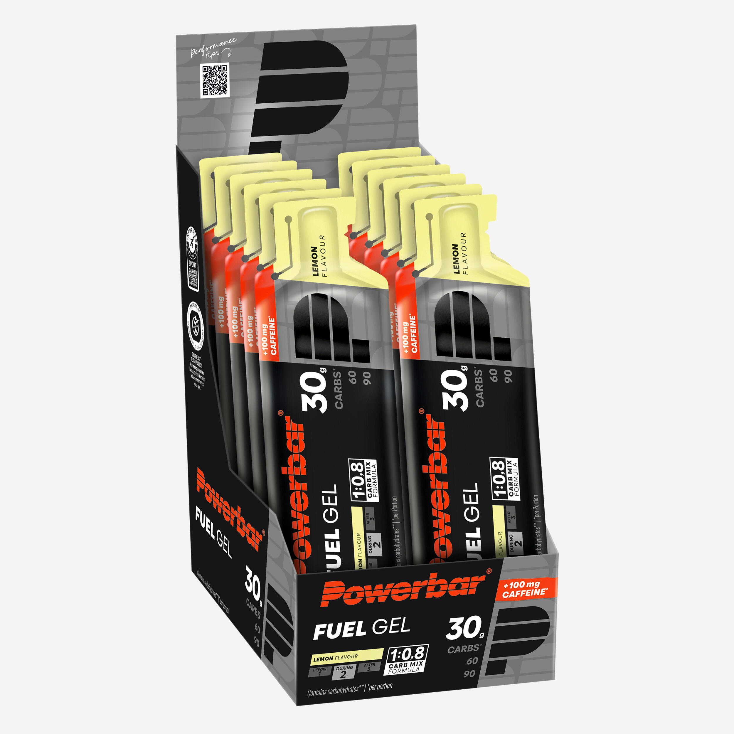 Energy Gel mit Koffein Zitrone 12 Stück - Blackline