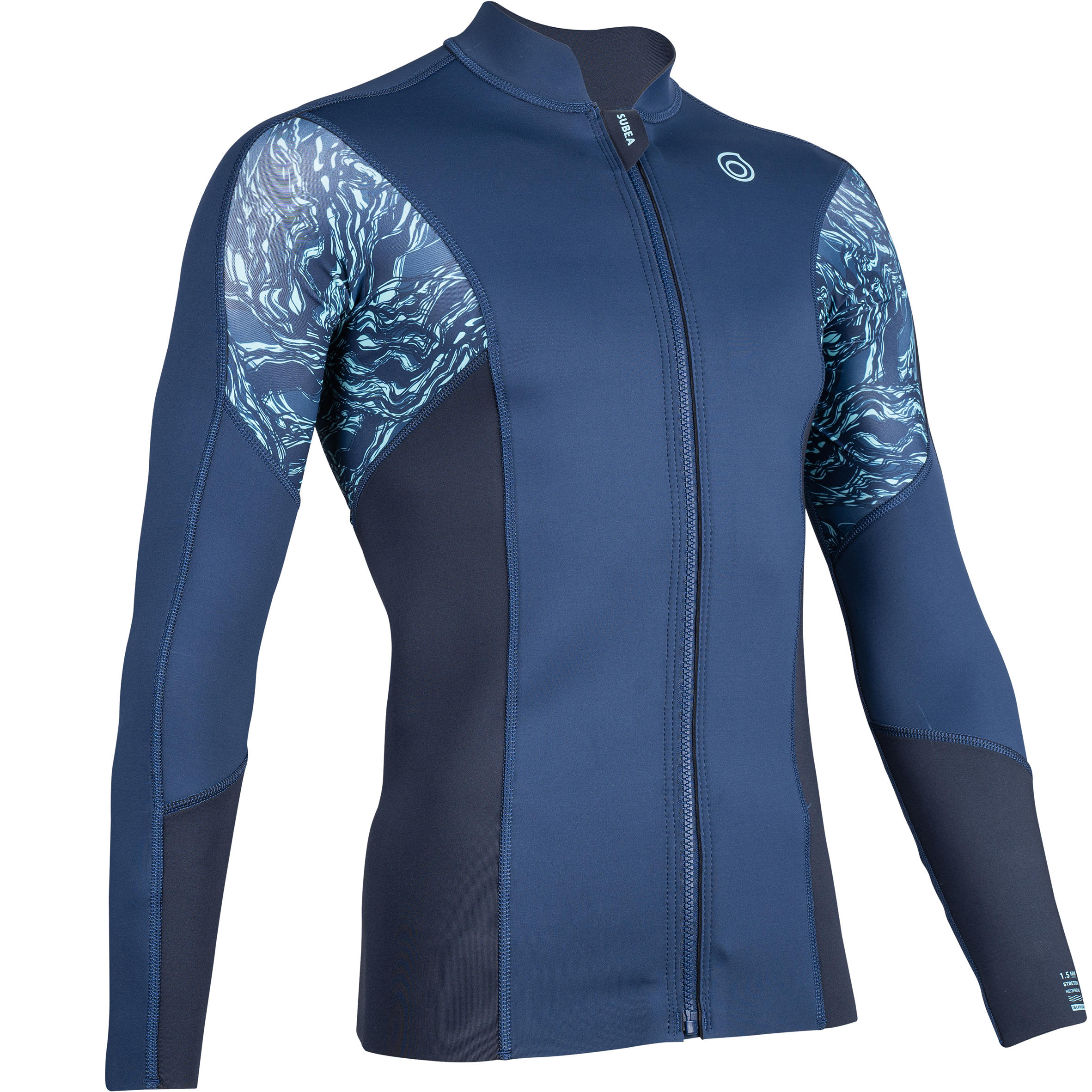 Neoprentop UV-Schutz langarm  Herren 1,5 mm blau