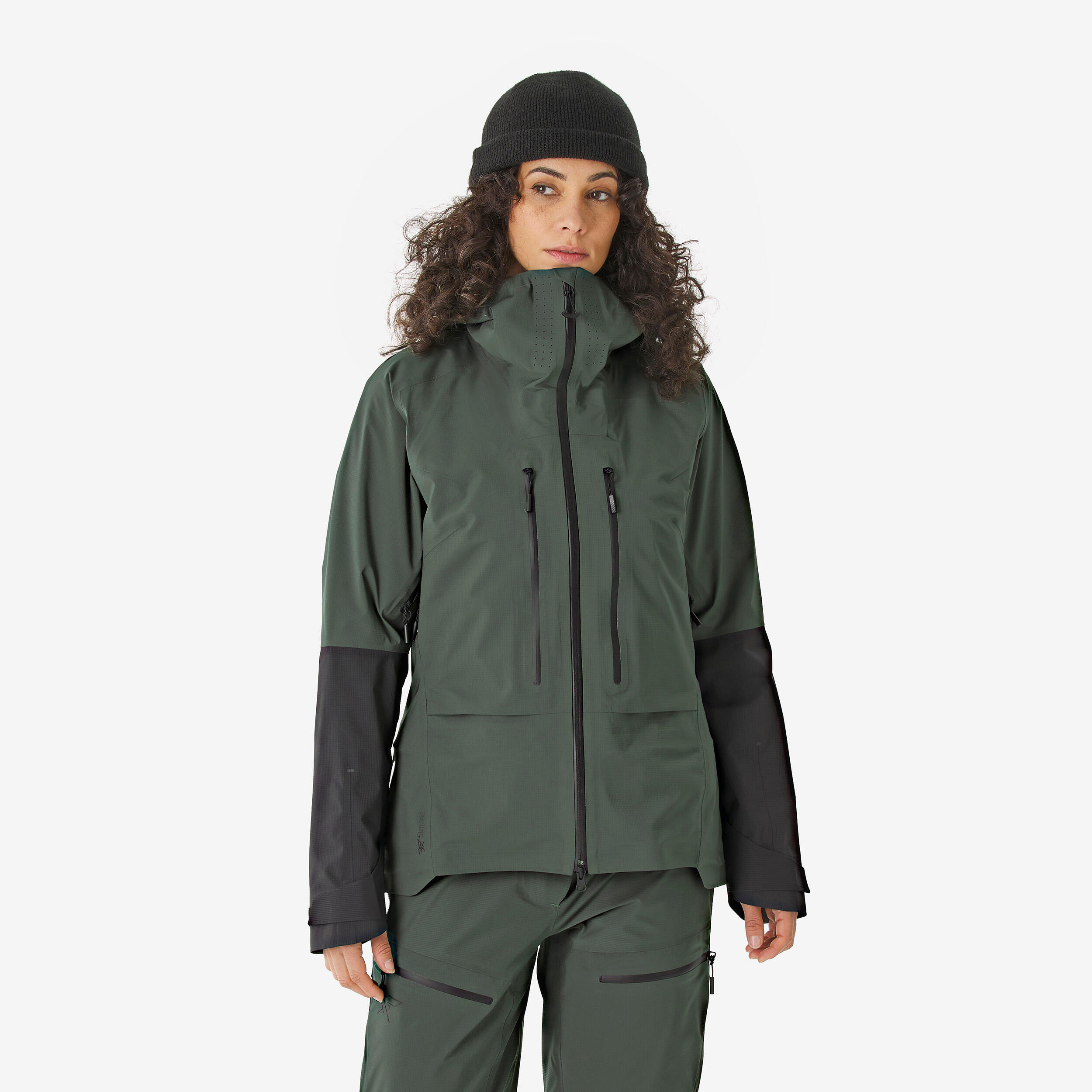 Tourenskijacke Damen wasserdicht - Wilder khaki