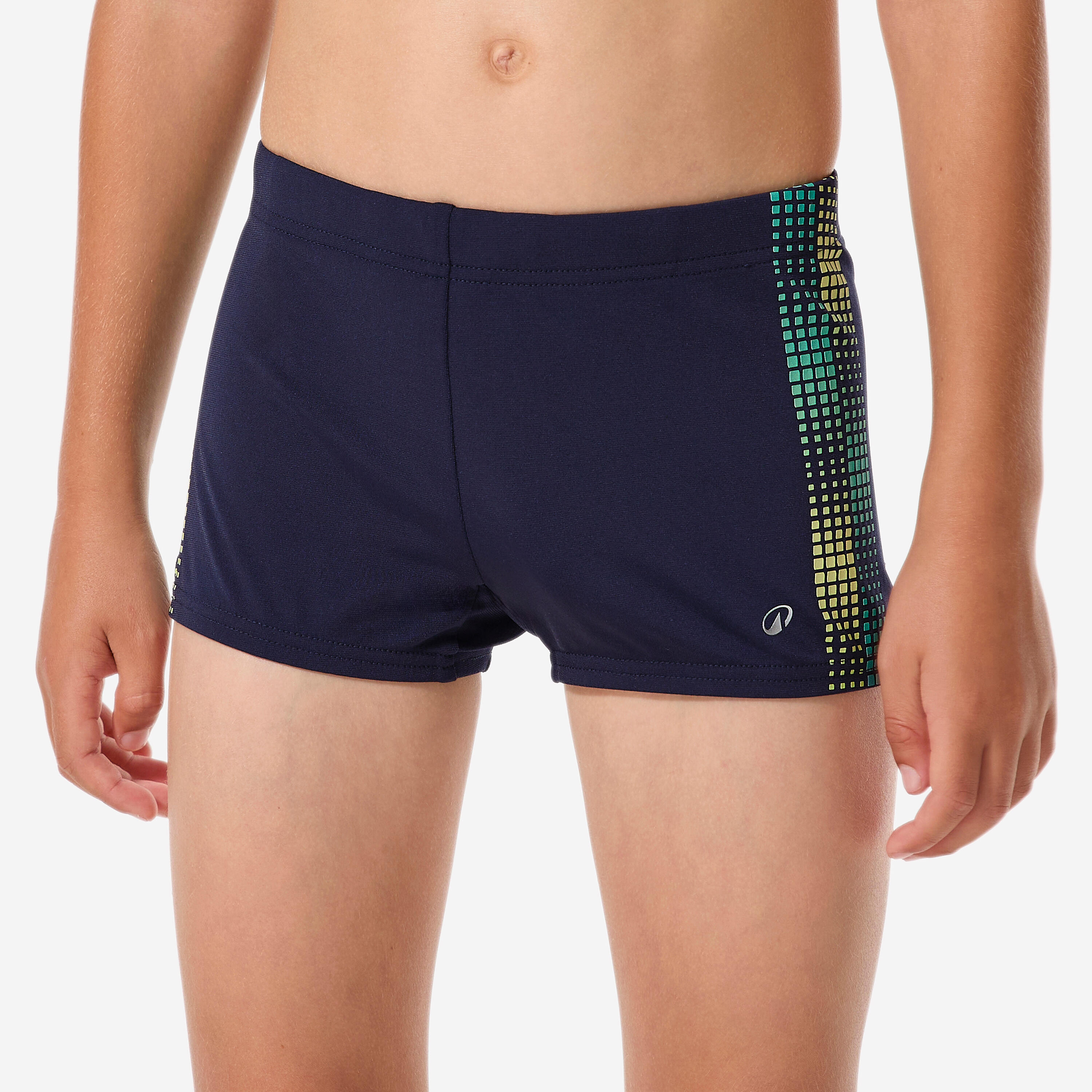 Badehose Boxer Jungen - Fiti blau/gelb