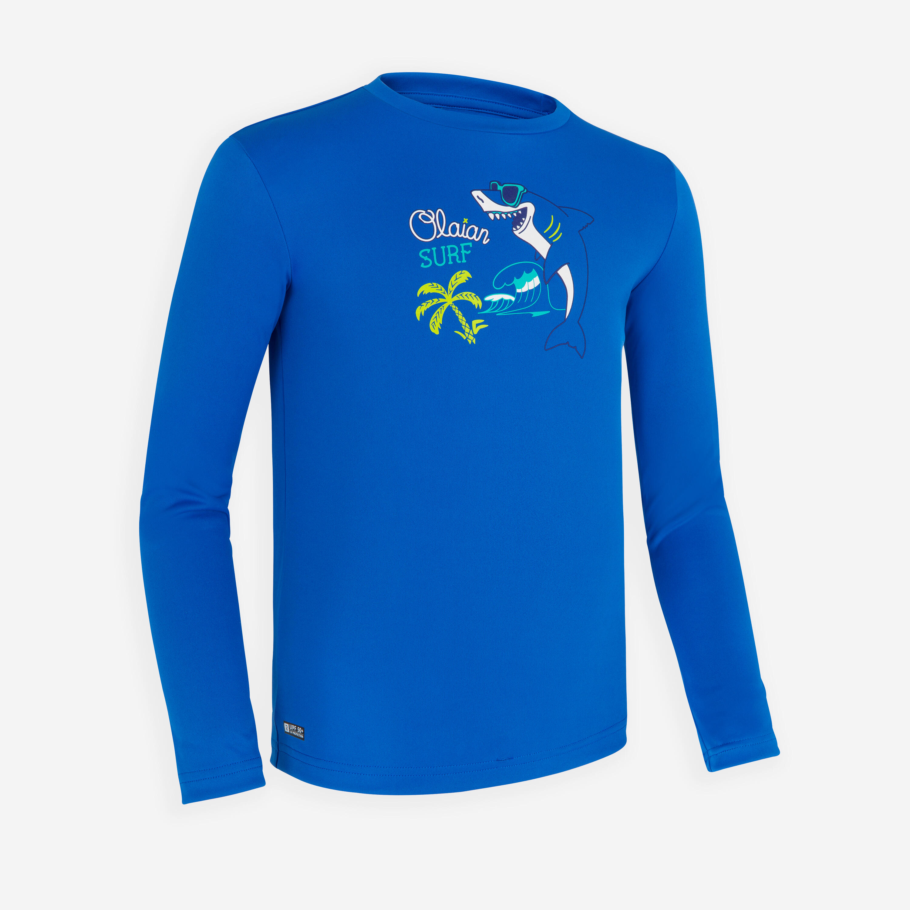 UV-Shirt langarm Kinder UV-Schutz 50+  Print blau