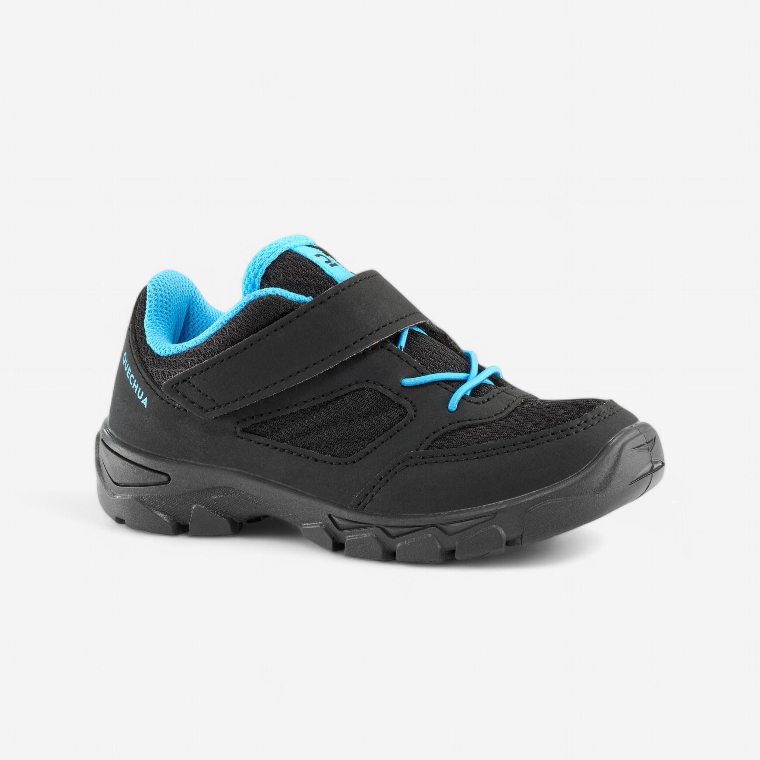 Wanderschuhe Kinder Größe 24–34 mit Klettverschluss Wandern - NH100 schwarz