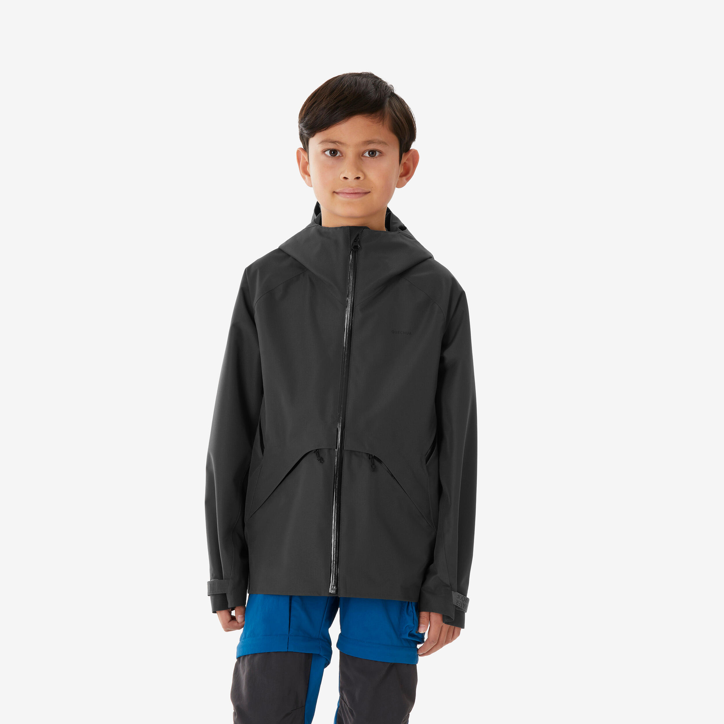 Wanderjacke Kinder wasserdicht leicht Gr. 122–170 - MH900 schwarz